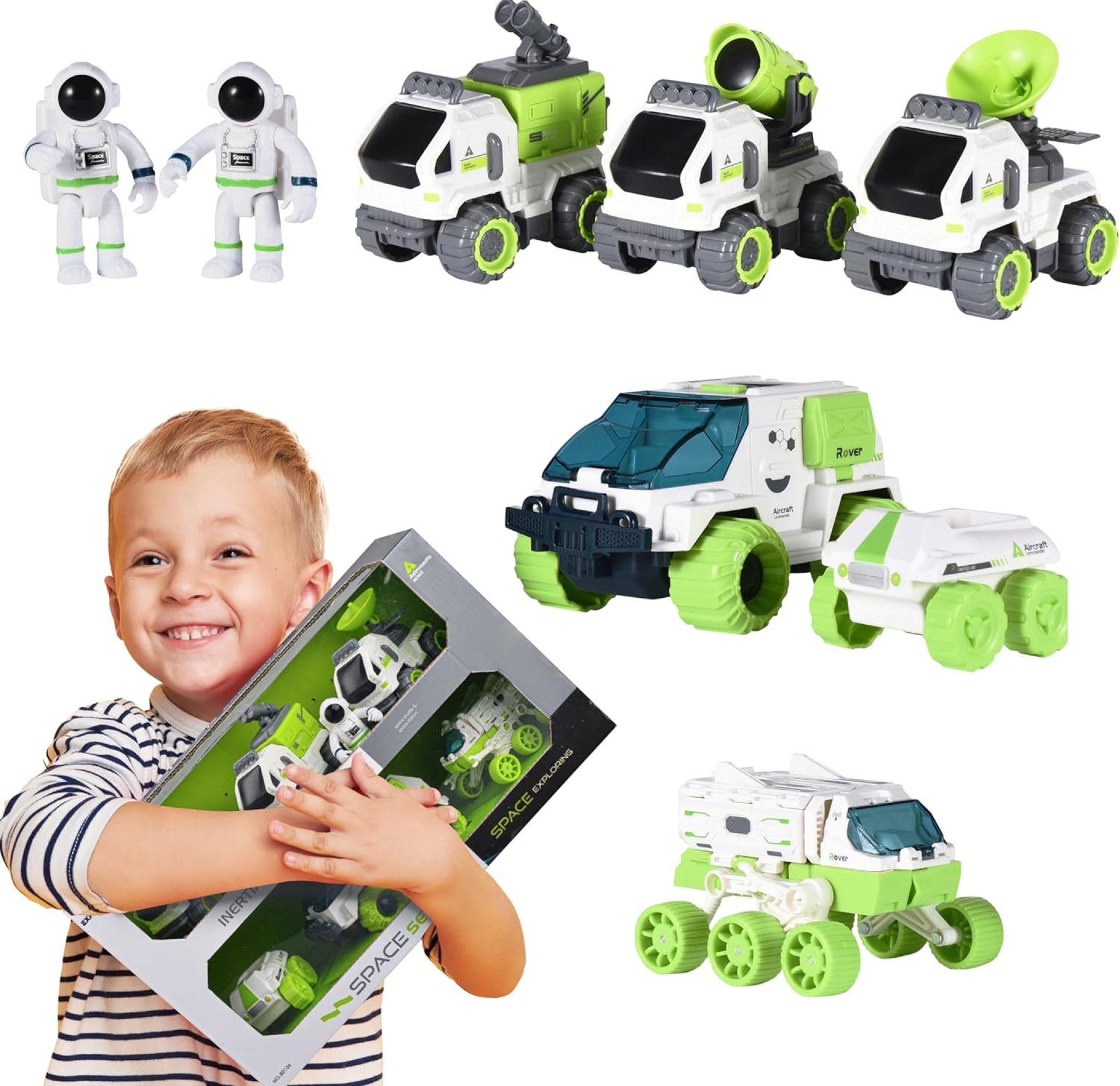Dazmers Friction Space Toy for Kids – Set of 8 – Includes 1 Space Exploration Vehicle, 2 Rovers, 3 Transporters with 2 Astronaut Figures – STEM Exploration Toy Age 3+ – Rocket Ship Toys for Kids 3-5 Dazmers Friction Space Toy for Kids – Set of 8 – Includes 1 Space Exploration Vehicle, 2 Rovers, 3 Transporters with 2 Astronaut Figures – STEM Exploration Toy Age 3+ – Rocket Ship Toys for Kids 3-5