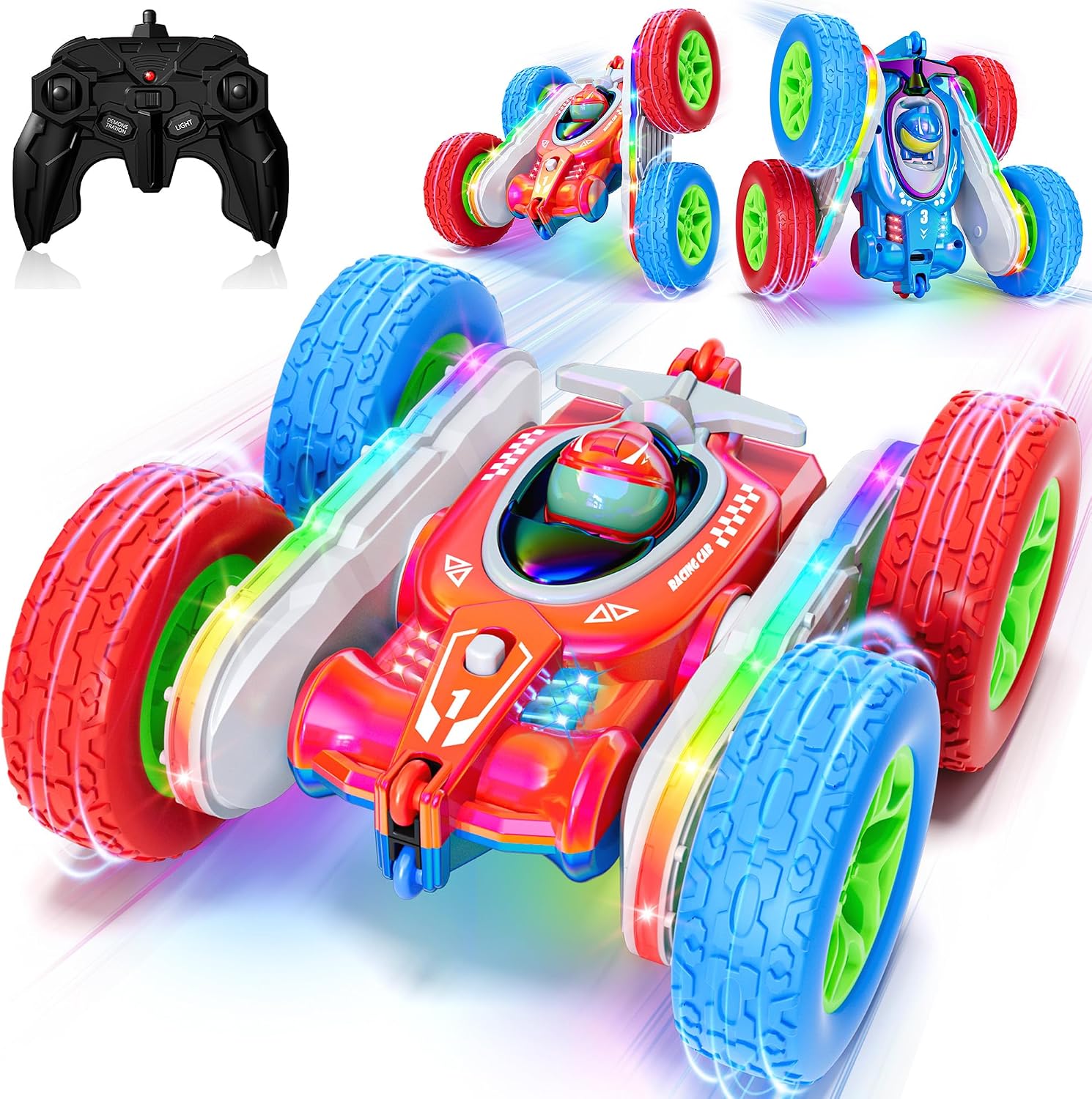Remote Control Car for Kids Toys with Shiny Electroplated Finish, RC Cars Stunt Toy with LED Lights, 2.4GHz Double-Sided 360° Flips, USB-C Fast Charging, Perfect Birthday Xmas Gift for Boys Remote Control Car for Kids Toys with Shiny Electroplated Finish, RC Cars Stunt Toy with LED Lights, 2.4GHz Double-Sided 360° Flips, USB-C Fast Charging, Perfect Birthday Xmas Gift for Boys