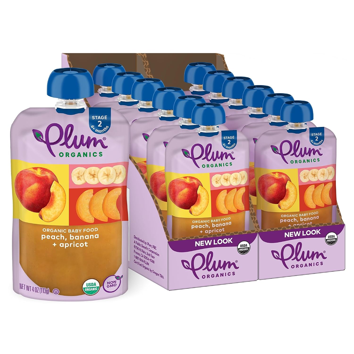 Plum Organics Stage 2 Organic Baby Food – Peach, Banana, and Apricot – 4 oz Pouch (Pack of 12) – Organic Fruit and Vegetable Baby Food Pouch Plum Organics Stage 2 Organic Baby Food – Peach, Banana, and Apricot – 4 oz Pouch (Pack of 12) – Organic Fruit and Vegetable Baby Food Pouch