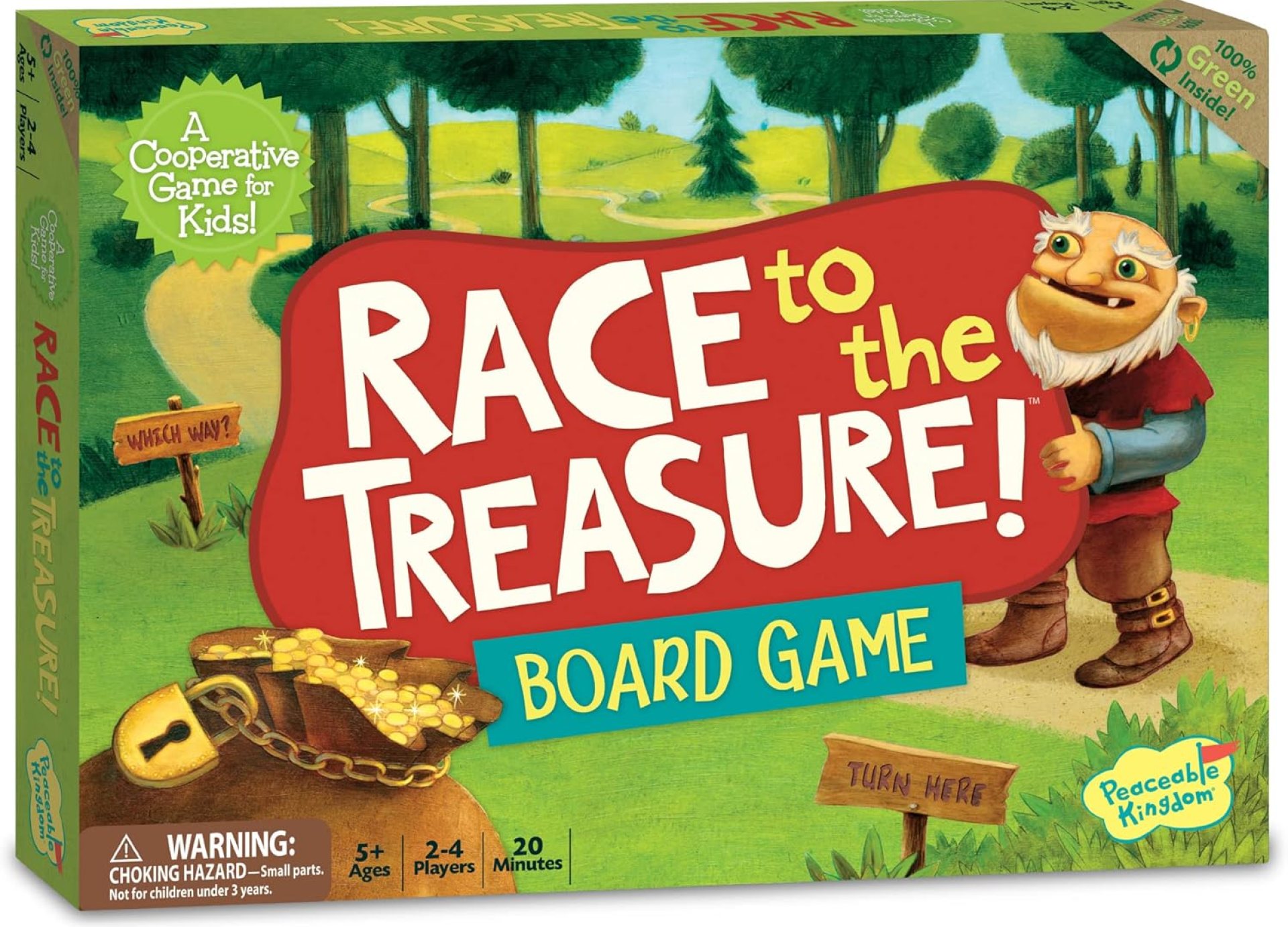 Peaceable Kingdom Race to the Treasure! Cooperative Path Building Game for 2 to 4 Kids Ages 5+ Peaceable Kingdom Race to the Treasure! Cooperative Path Building Game for 2 to 4 Kids Ages 5+
