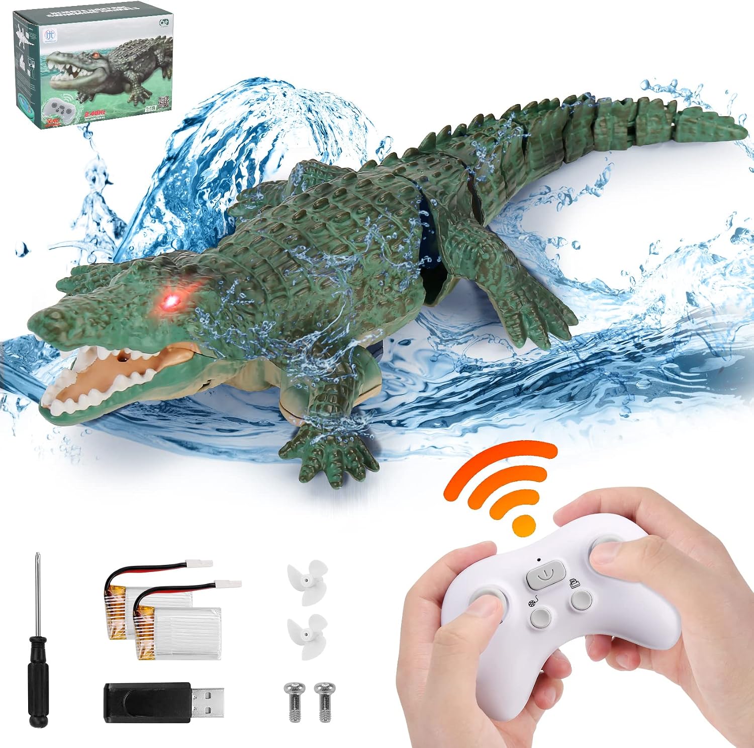 Remote Control Crocodile High Simulation RC Crocodile Boat Toys for Swimming Pool Lakes Bathroom, Great Gift RC Boat Alligator Toys for 6+ Year Old Boys and Girls Remote Control Crocodile High Simulation RC Crocodile Boat Toys for Swimming Pool Lakes Bathroom, Great Gift RC Boat Alligator Toys for 6+ Year Old Boys and Girls
