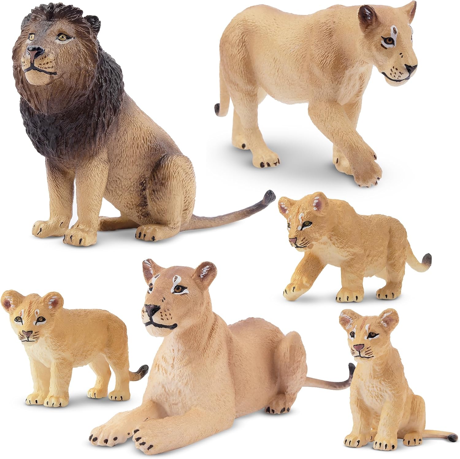 Toymany 6PCS Realistic Lion Figurines with Lion Cubs, 2-5″ Jungle Animals Figures Family Set Includes Baby Lions, Educational Toy Cake Toppers Christmas Birthday Gift for Kids Toddlers Toymany 6PCS Realistic Lion Figurines with Lion Cubs, 2-5″ Jungle Animals Figures Family Set Includes Baby Lions, Educational Toy Cake Toppers Christmas Birthday Gift for Kids Toddlers