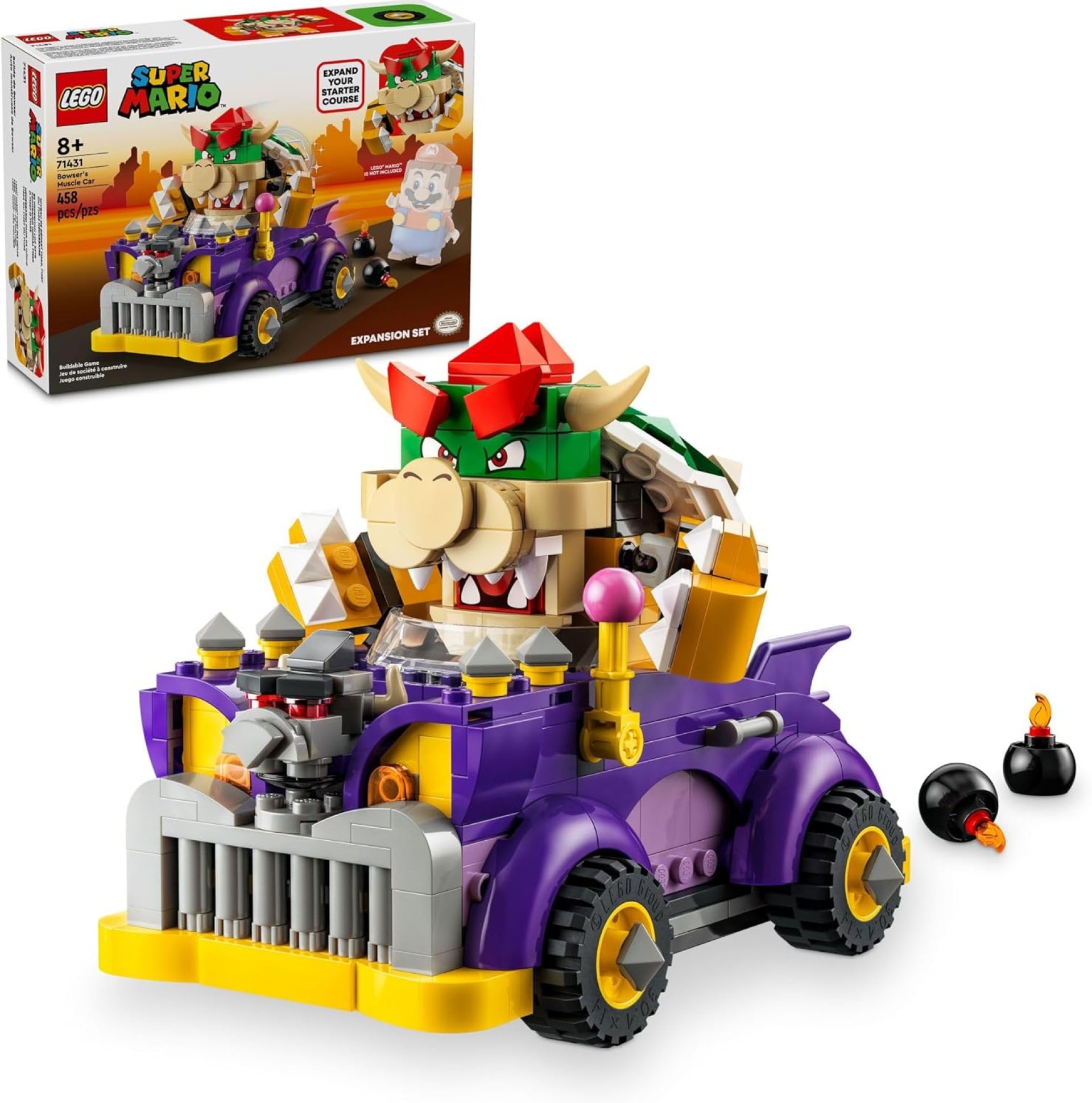 LEGO Super Mario Bowser’s Muscle Car Expansion Set, Collectible Bowser Toy for Kids, Gift for Boys, Girls and Gamers Ages 8 and Up, 71431 LEGO Super Mario Bowser’s Muscle Car Expansion Set, Collectible Bowser Toy for Kids, Gift for Boys, Girls and Gamers Ages 8 and Up, 71431