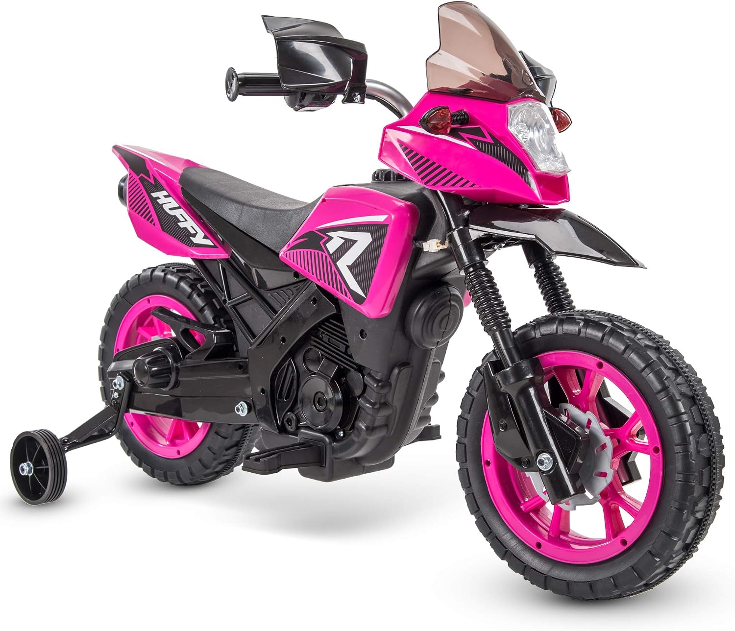 Huffy Ride on Motorcycle for Kids, Ideal for Ages 2-5 Years Old, 6V Ride On Motorcycle, Training Wheels, Realistic Engine Sounds, Simple Wall Charger, Max Weight 65lbs, 2 MPH, Pink Huffy Ride on Motorcycle for Kids, Ideal for Ages 2-5 Years Old, 6V Ride On Motorcycle, Training Wheels, Realistic Engine Sounds, Simple Wall Charger, Max Weight 65lbs, 2 MPH, Pink