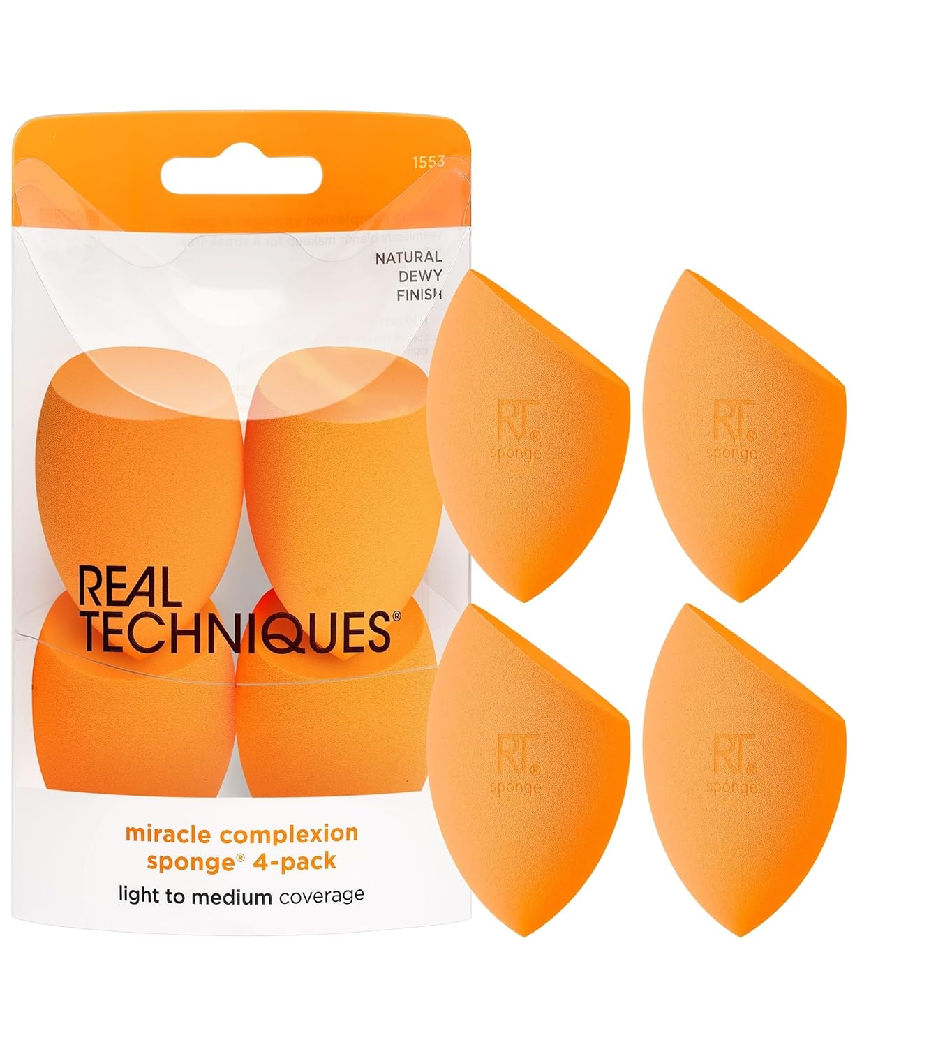 Real Techniques Miracle Complexion Sponge, Makeup Blender for Liquid and Cream Foundation, Full Coverage, Streak-Free Professional Makeup Tool, Cruelty Free, Vegan, Latex Free, 4 Count Real Techniques Miracle Complexion Sponge, Makeup Blender for Liquid and Cream Foundation, Full Coverage, Streak-Free Professional Makeup Tool, Cruelty Free, Vegan, Latex Free, 4 Count