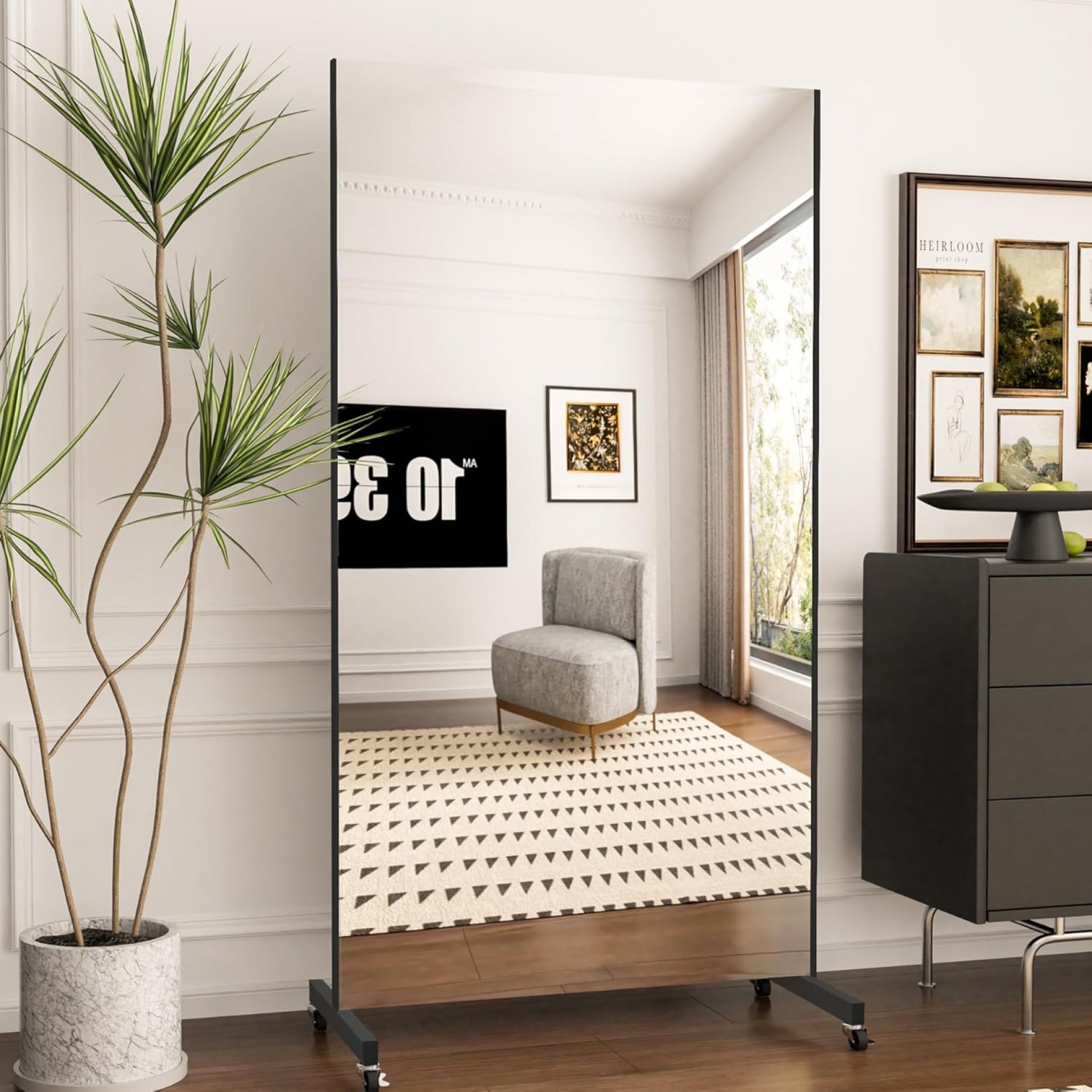 Brisafe Home Gym Mirror 71” x 40” – Rolling Safety Mirror for Dance Studio & Yoga, Ultra Clear Nano Material Full-Length, Oversized Shatterproof Floor Mirror With Wheels, 13LBS, Black Brisafe Home Gym Mirror 71” x 40” – Rolling Safety Mirror for Dance Studio & Yoga, Ultra Clear Nano Material Full-Length, Oversized Shatterproof Floor Mirror With Wheels, 13LBS, Black