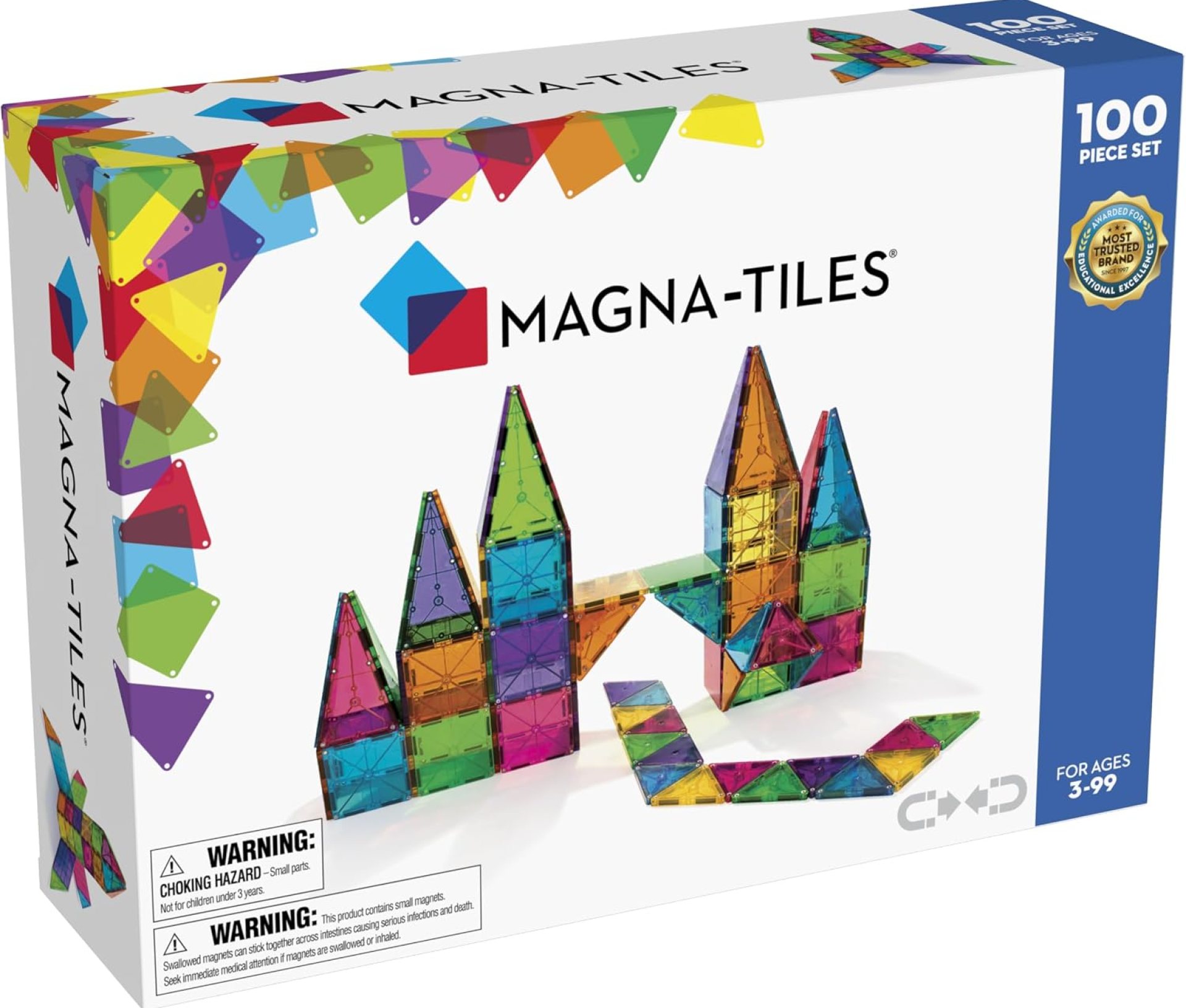 MAGNA-TILES Classic 100-Piece Magnetic Construction Set, The ORIGINAL Magnetic Building Brand MAGNA-TILES Classic 100-Piece Magnetic Construction Set, The ORIGINAL Magnetic Building Brand