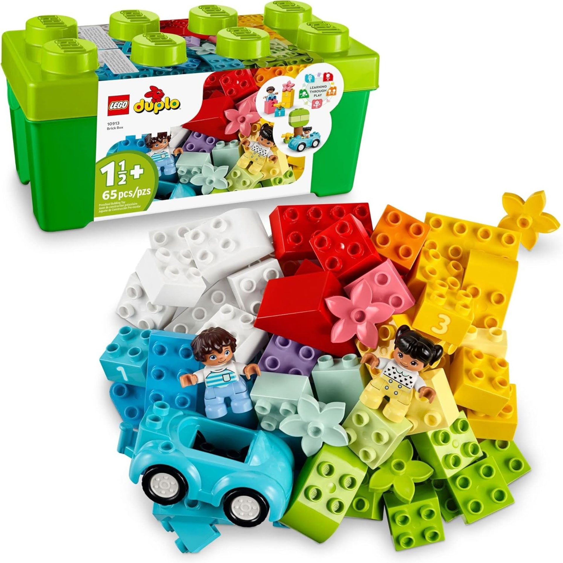 LEGO DUPLO Classic Brick Box Building Set – Features Storage Organizer, Toy Car, Number Bricks, Build, Learn, and Play, Great Gift Playset for Toddlers, Boys, and Girls Ages 18+ Months, 10913 LEGO DUPLO Classic Brick Box Building Set – Features Storage Organizer, Toy Car, Number Bricks, Build, Learn, and Play, Great Gift Playset for Toddlers, Boys, and Girls Ages 18+ Months, 10913