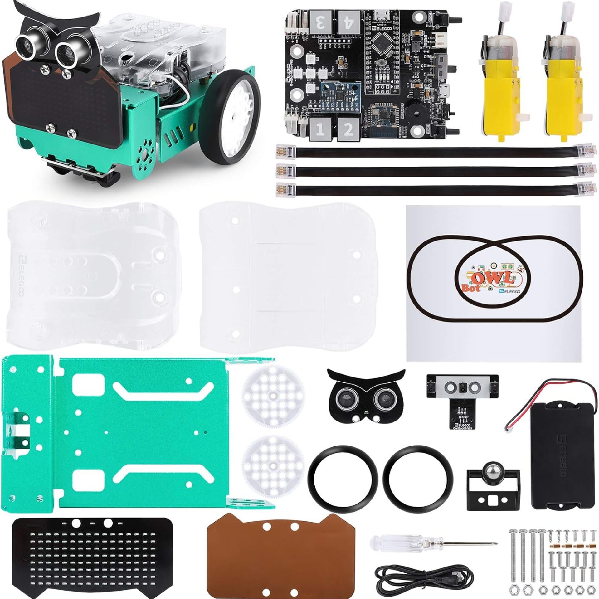 ELEGOO Owl Smart Robot Car Kit for Arduino Robotics for Kids Ages 8-12 12-16 STEM Science Kits Coding Robots Toys for 8+ Year Old Boys Girls Teens Circuits Engineering Building Projects ELEGOO Owl Smart Robot Car Kit for Arduino Robotics for Kids Ages 8-12 12-16 STEM Science Kits Coding Robots Toys for 8+ Year Old Boys Girls Teens Circuits Engineering Building Projects