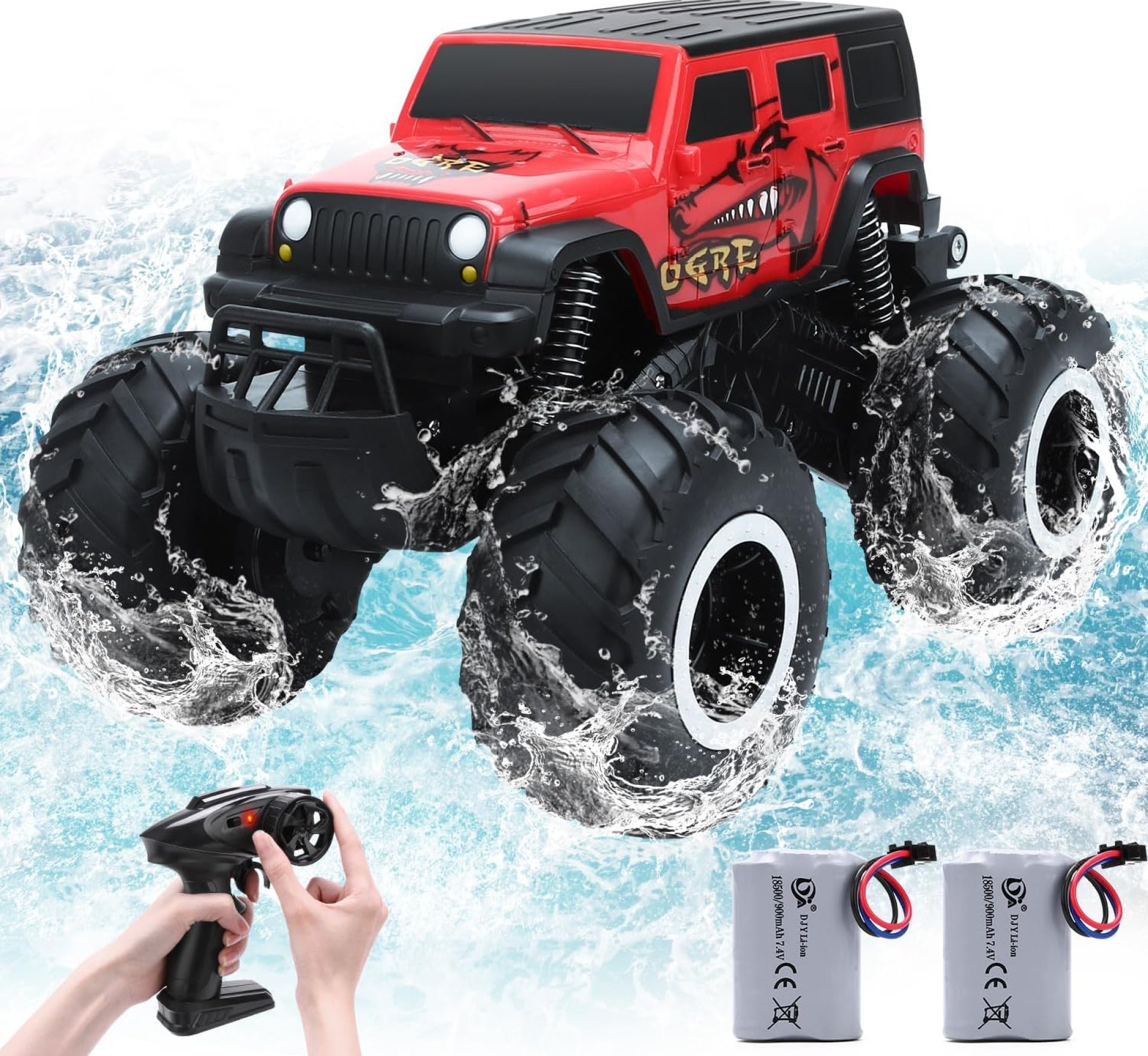 RC Trucks 4×4 Offroad Waterproof – 2.4 GHz Amphibious Remote Control Car Toys for Boys 4-7, Remote Control Monster Truck, Beach Lake Pool Toys, Remote Control Boat Birthday Gifts for Kids RC Trucks 4×4 Offroad Waterproof – 2.4 GHz Amphibious Remote Control Car Toys for Boys 4-7, Remote Control Monster Truck, Beach Lake Pool Toys, Remote Control Boat Birthday Gifts for Kids