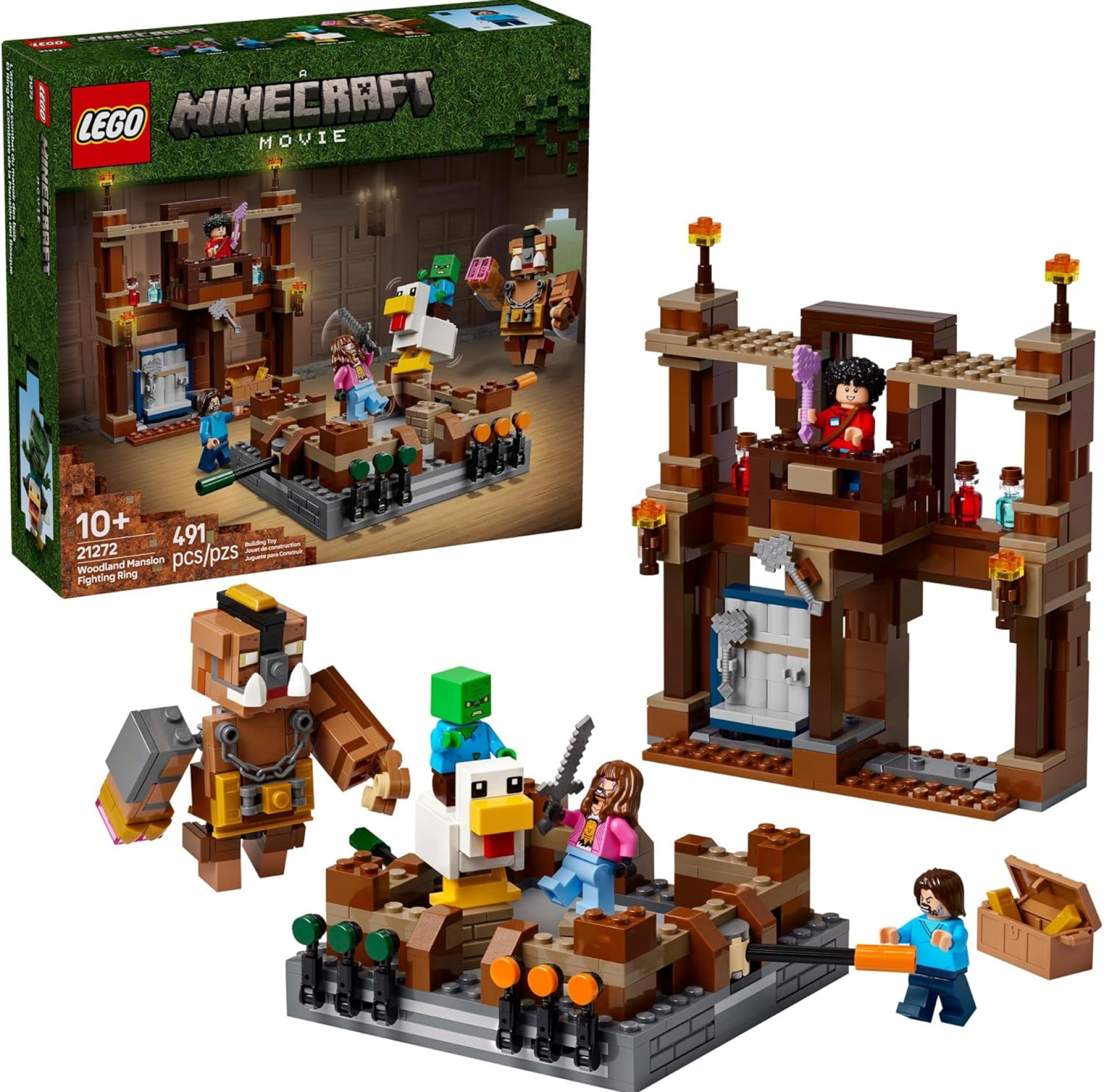 LEGO Minecraft Woodland Mansion Fighting Ring – Building Toy for Kids Age 10+ – Includes Steve, Garrett, & Henry Minecraft Figures, Plus a Chicken Jockey & More – Birthday Gift Idea for Fans – 21272 LEGO Minecraft Woodland Mansion Fighting Ring – Building Toy for Kids Age 10+ – Includes Steve, Garrett, & Henry Minecraft Figures, Plus a Chicken Jockey & More – Birthday Gift Idea for Fans – 21272