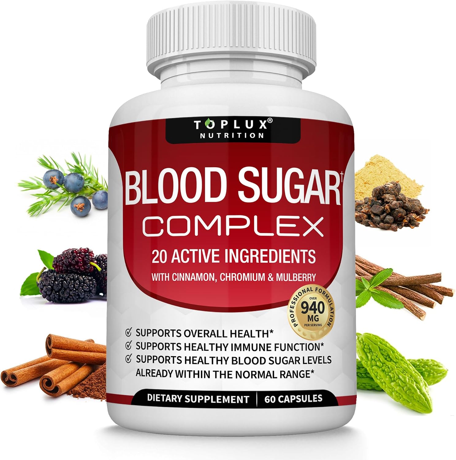 Blood Sugar Complex Supplement – Supports Healthy Blood Sugar Levels Already Within Normal Range All Natural with Cinnamon, Bitter Melon, Chromium, Mulberry, Alpha Lipoic Acid, Non-GMO, 60 Capsules Blood Sugar Complex Supplement – Supports Healthy Blood Sugar Levels Already Within Normal Range All Natural with Cinnamon, Bitter Melon, Chromium, Mulberry, Alpha Lipoic Acid, Non-GMO, 60 Capsules