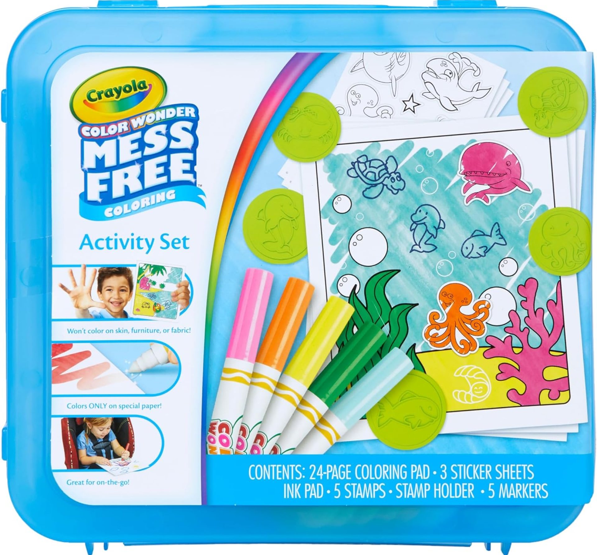 Crayola Color Wonder Mess Free Coloring Activity Set (30+ Pcs), with Markers, Stamps, and Stickers, Gift for Toddlers, 3+ Crayola Color Wonder Mess Free Coloring Activity Set (30+ Pcs), with Markers, Stamps, and Stickers, Gift for Toddlers, 3+