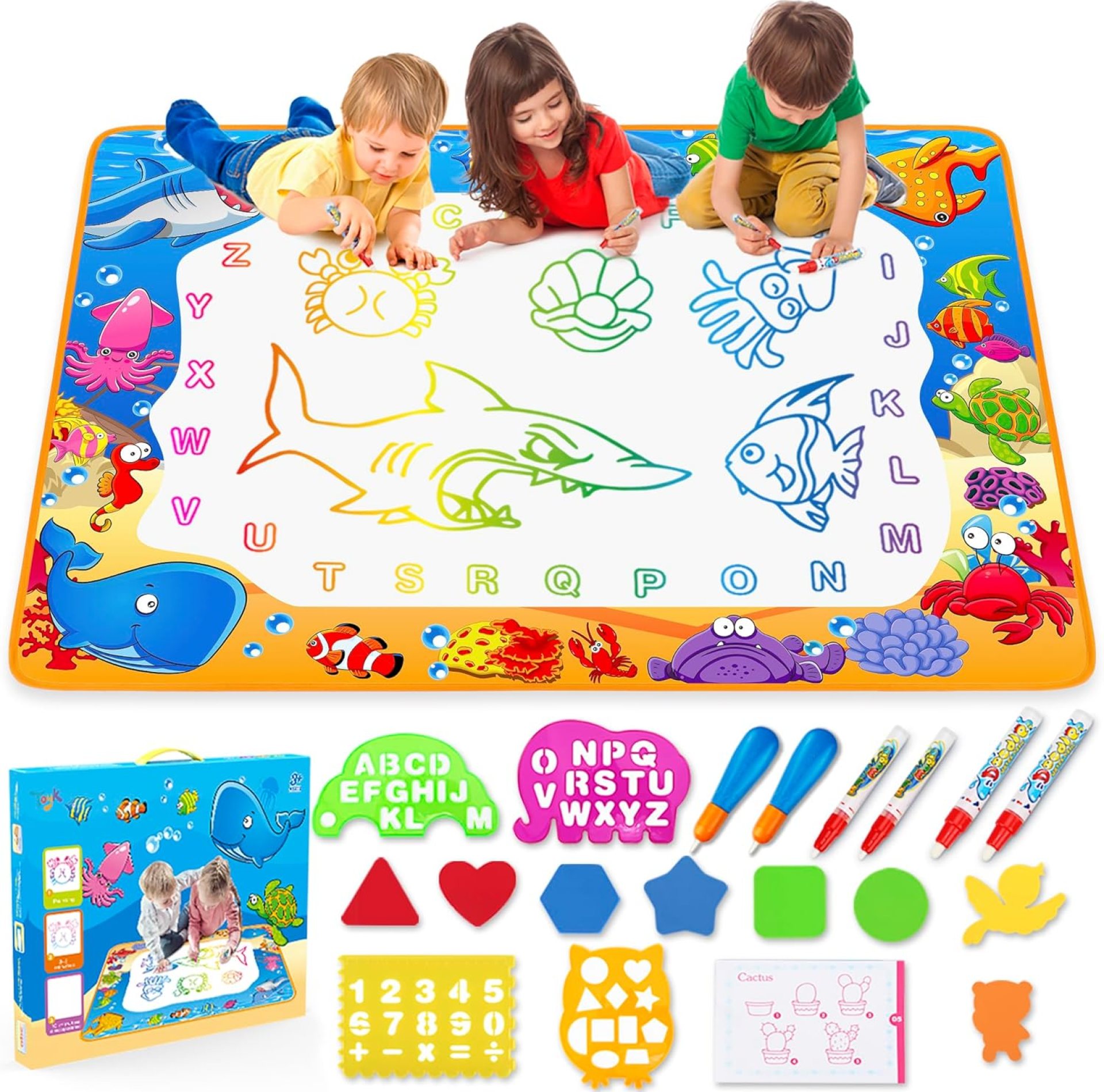 Water Doodle Mat – Kids Painting Writing Color Doodle Drawing Mat Toy Bring Magic Pens Educational Toys for Age 2 3 4 5 6 7 Year Old Girls Boys Age Toddler Gift Water Doodle Mat – Kids Painting Writing Color Doodle Drawing Mat Toy Bring Magic Pens Educational Toys for Age 2 3 4 5 6 7 Year Old Girls Boys Age Toddler Gift