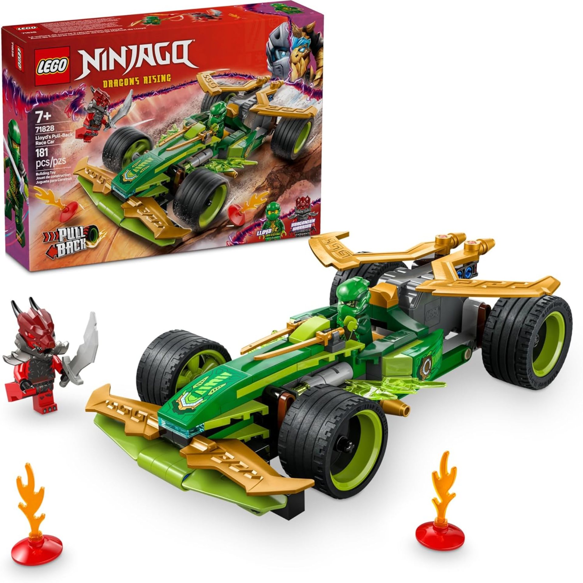 LEGO NINJAGO Lloyd’s Pull-Back Race Car Toy – Building Toy for Pretend Play for Boys and Girls, Ages 7+ – Toy Car for Kids with 2 Minifigures – Gift Idea for Birthdays – 71828 LEGO NINJAGO Lloyd’s Pull-Back Race Car Toy – Building Toy for Pretend Play for Boys and Girls, Ages 7+ – Toy Car for Kids with 2 Minifigures – Gift Idea for Birthdays – 71828