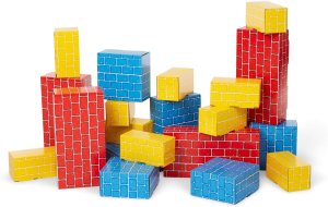 Melissa & Doug Jumbo Extra-Thick Cardboard Building Blocks – 40 Blocks in 3 Sizes Jumbo Extra-Thick Cardboard Pretend Brick For Building