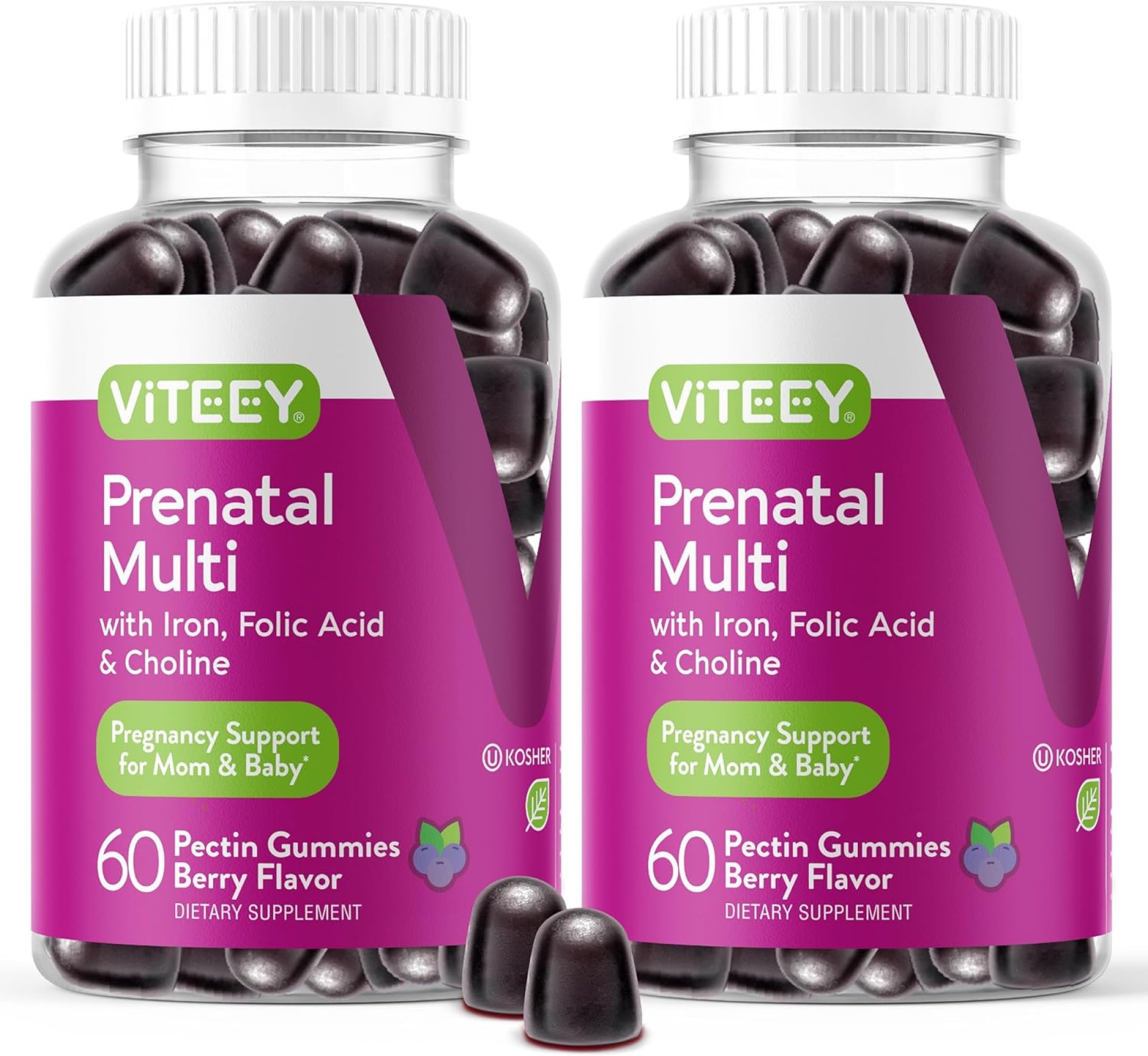 Viteey Prenatal Gummies for Women – Prenatal with Iron for Pregnancy with Choline & Folic Acid Gummies – Vegetarian, Gluten Free – 120 Count Viteey Prenatal Gummies for Women – Prenatal with Iron for Pregnancy with Choline & Folic Acid Gummies – Vegetarian, Gluten Free – 120 Count