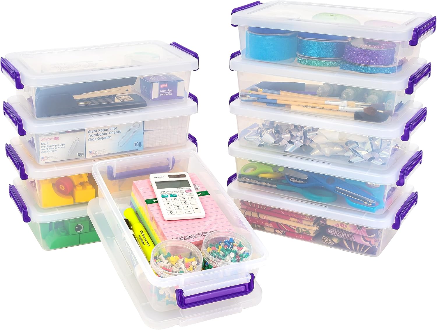 IRIS USA 3 Qt. Plastic Storage Bins with Lids, 10 Pack, Craft Storage Container, Sensory Bin, Organizing Containers for Home, Office & Art Supplies, Stackable, Clear IRIS USA 3 Qt. Plastic Storage Bins with Lids, 10 Pack, Craft Storage Container, Sensory Bin, Organizing Containers for Home, Office & Art Supplies, Stackable, Clear