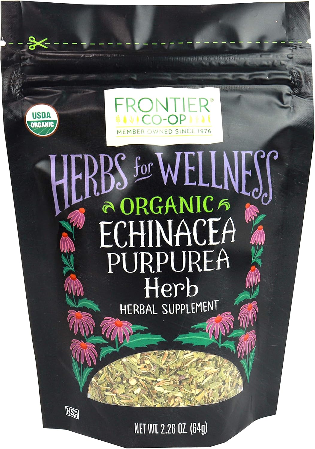 Frontier Co-op Organic Cut and Sifted Echinacea Purpurea Herb 2.26oz Frontier Co-op Organic Cut and Sifted Echinacea Purpurea Herb 2.26oz