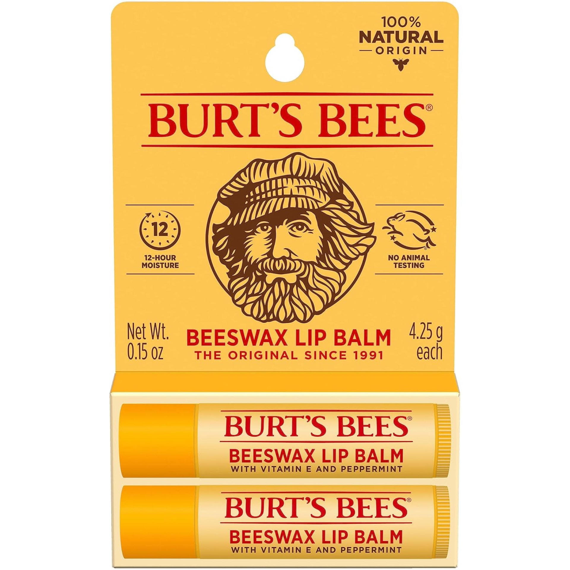 Burt’s Bees Lip Balm – Original Beeswax, Lip Moisturizer With Responsibly Sourced Beeswax, Tint-Free, Natural Origin Conditioning Treatment, 2 Tubes, 0.15 oz. Burt’s Bees Lip Balm – Original Beeswax, Lip Moisturizer With Responsibly Sourced Beeswax, Tint-Free, Natural Origin Conditioning Treatment, 2 Tubes, 0.15 oz.