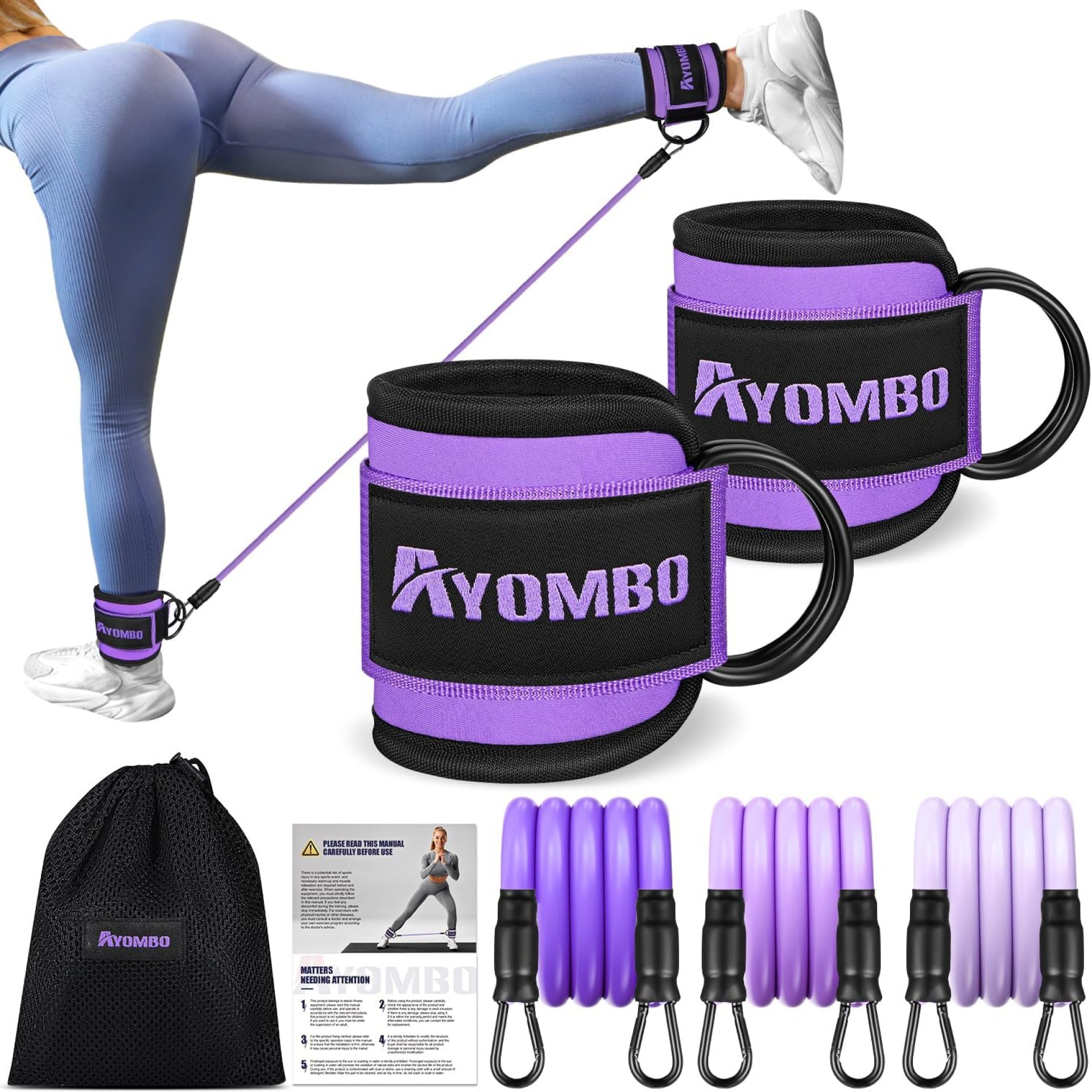 Ankle Resistance Bands with Cuffs, Home Gym Workout Equipment, Lifting Glute Butt Exercise Equipment for Women, Ankle Weights Fitness Set, Leg Booty Equipment for Training Perfect Body Shape Ankle Resistance Bands with Cuffs, Home Gym Workout Equipment, Lifting Glute Butt Exercise Equipment for Women, Ankle Weights Fitness Set, Leg Booty Equipment for Training Perfect Body Shape