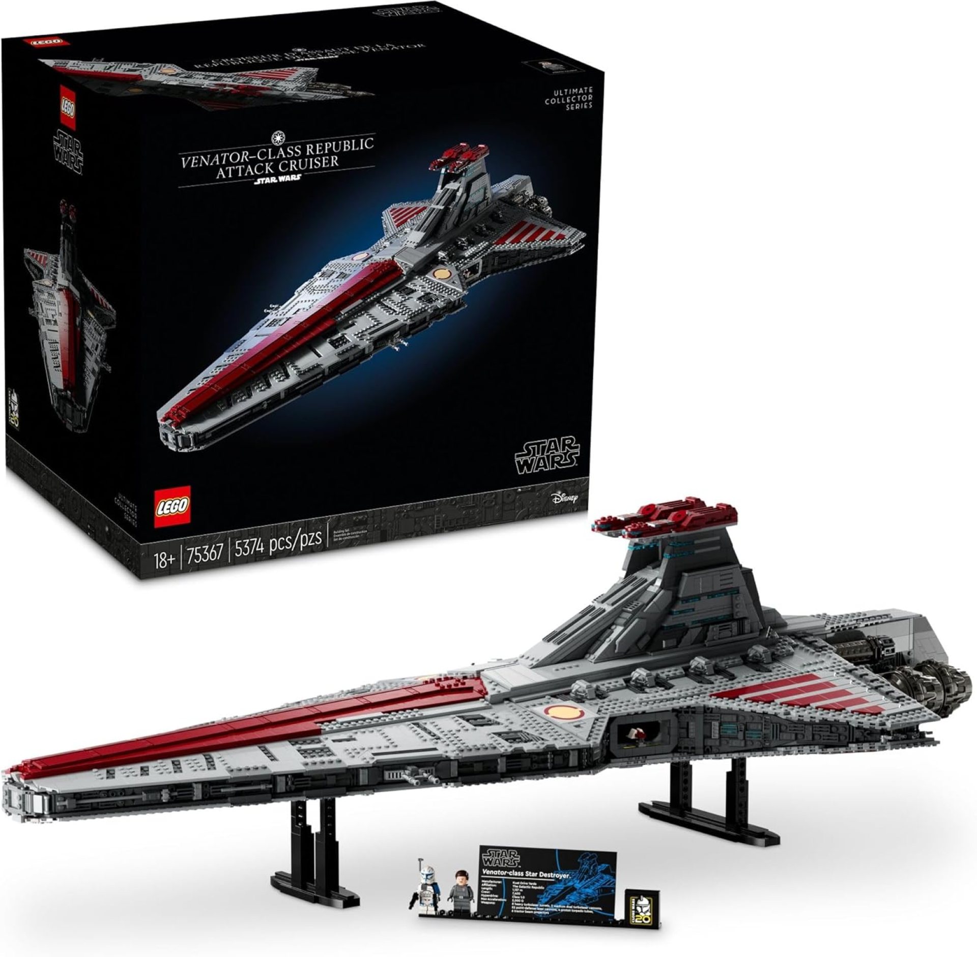 LEGO Star Wars Venator-Class Republic Attack Cruiser, Ultimate May The 4th Collectibles, Series Building Set with Captain Rex Minifigure, Star Wars Fan Gift, Stress Relief Clone Wars Activity, 75367 LEGO Star Wars Venator-Class Republic Attack Cruiser, Ultimate May The 4th Collectibles, Series Building Set with Captain Rex Minifigure, Star Wars Fan Gift, Stress Relief Clone Wars Activity, 75367