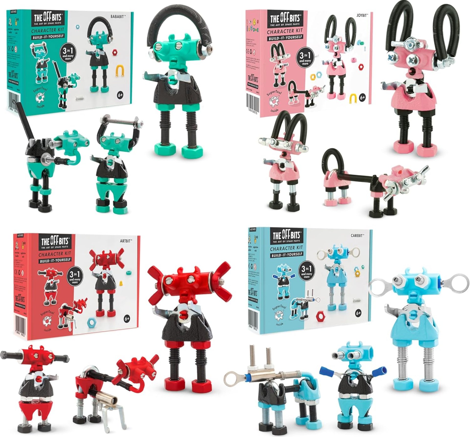 The Off Bits Robot Collection: Robot Toy Model Kit for Kids 6+, Engaging & Creative Toy Building Sets for Boys and Girls, Build Your Own STEM Building Toys Engineering Kit The Off Bits Robot Collection: Robot Toy Model Kit for Kids 6+, Engaging & Creative Toy Building Sets for Boys and Girls, Build Your Own STEM Building Toys Engineering Kit