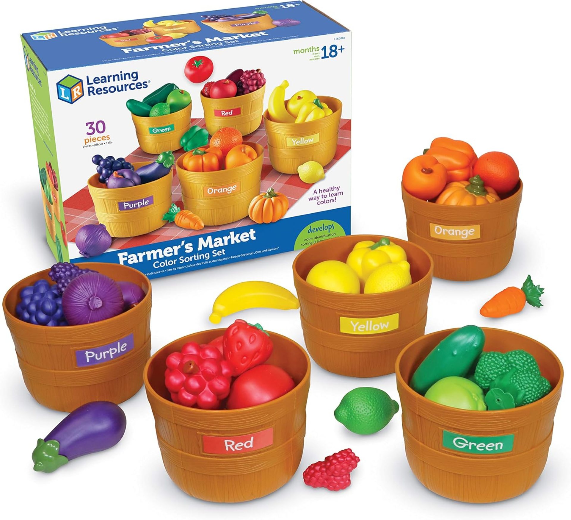 Learning Resources Farmer’s Market Color Sorting Set – Play Food for Kids, Toddler Learning Toys, Grocery and Kitchen Play Toys Learning Resources Farmer’s Market Color Sorting Set – Play Food for Kids, Toddler Learning Toys, Grocery and Kitchen Play Toys