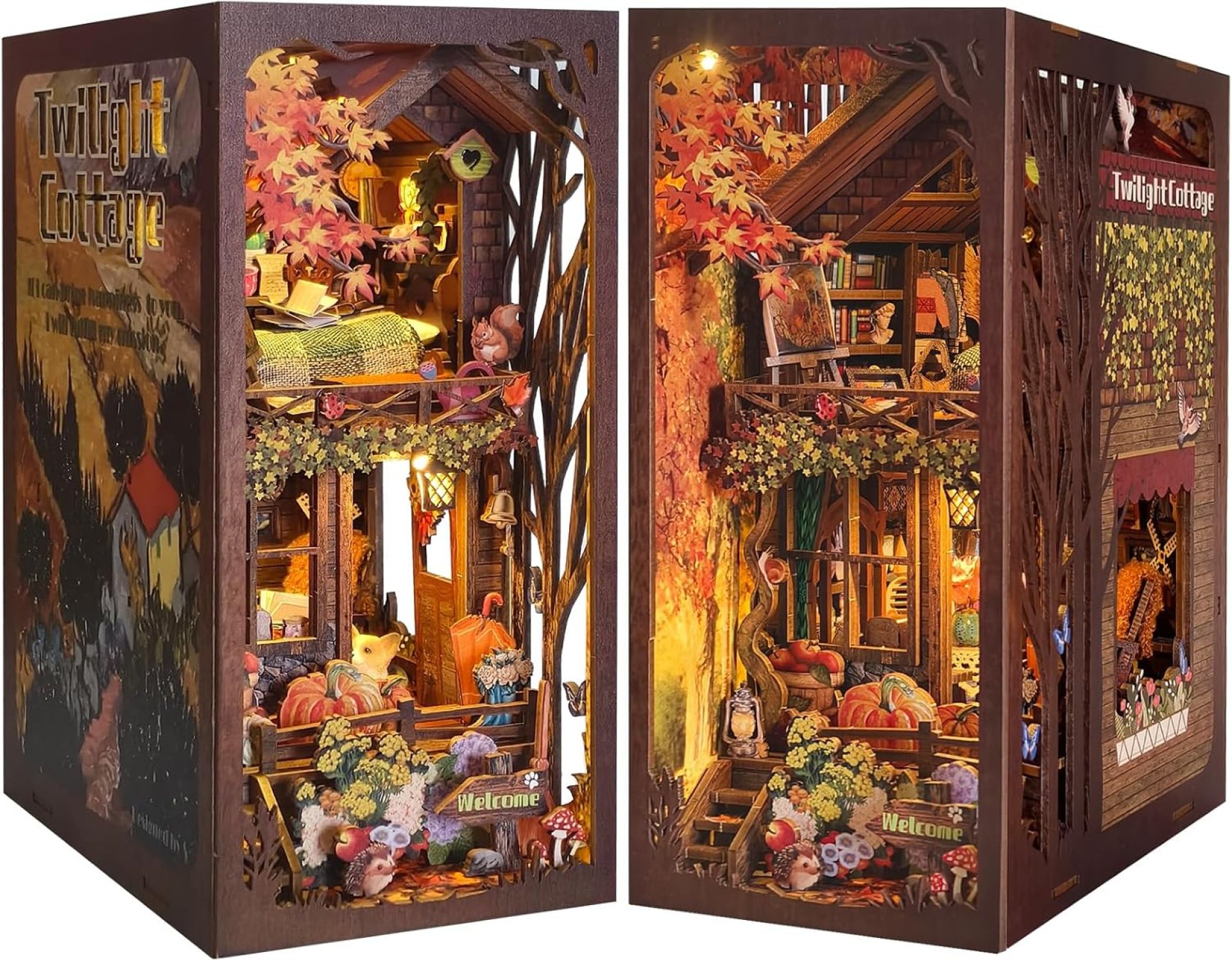 Book Nook Kit, DIY 3D Wooden Puzzle Bookend Booknook Miniature Doullhouse Kit for Bookshelf Decoration, DIY Model Insert Alley Book Nook Kits for Adults and Teens Book Nook Kit, DIY 3D Wooden Puzzle Bookend Booknook Miniature Doullhouse Kit for Bookshelf Decoration, DIY Model Insert Alley Book Nook Kits for Adults and Teens