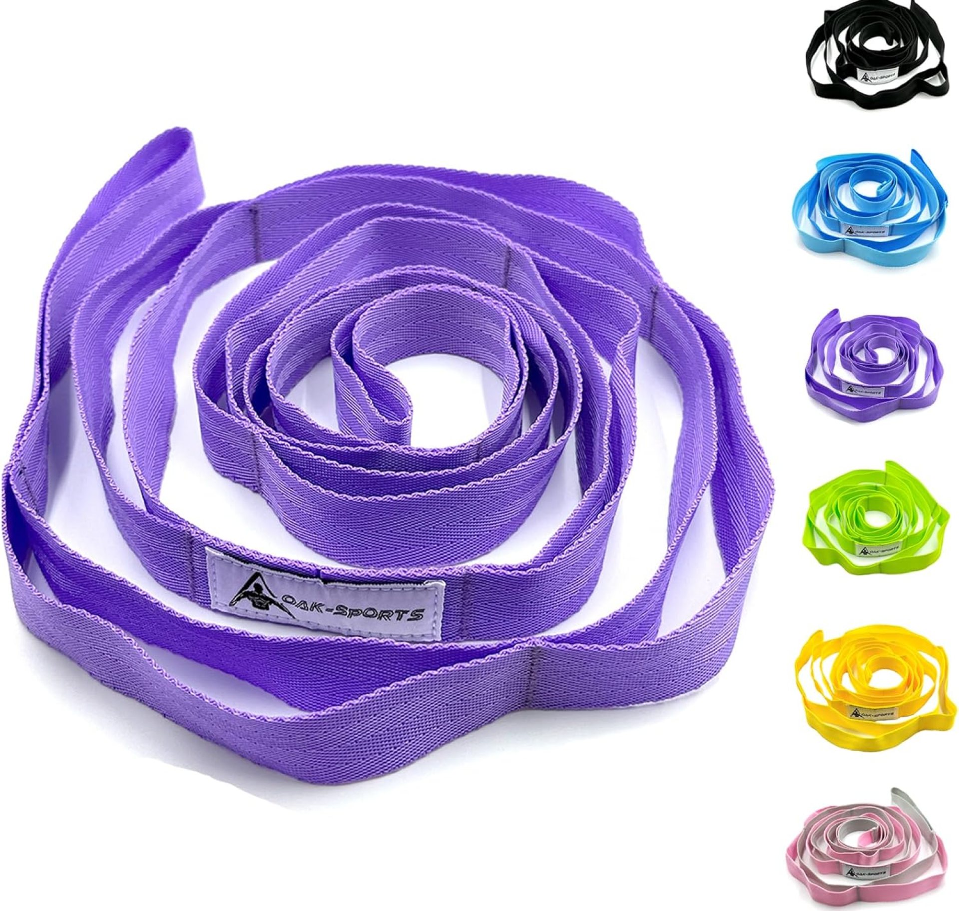 Stretching Strap Yoga Strap with Loops, Stretch Straps for Physical Therapy, Non-Elastic Exercise Strap for Pilates, Dance and Gymnastics with Workout Guide Stretching Strap Yoga Strap with Loops, Stretch Straps for Physical Therapy, Non-Elastic Exercise Strap for Pilates, Dance and Gymnastics with Workout Guide