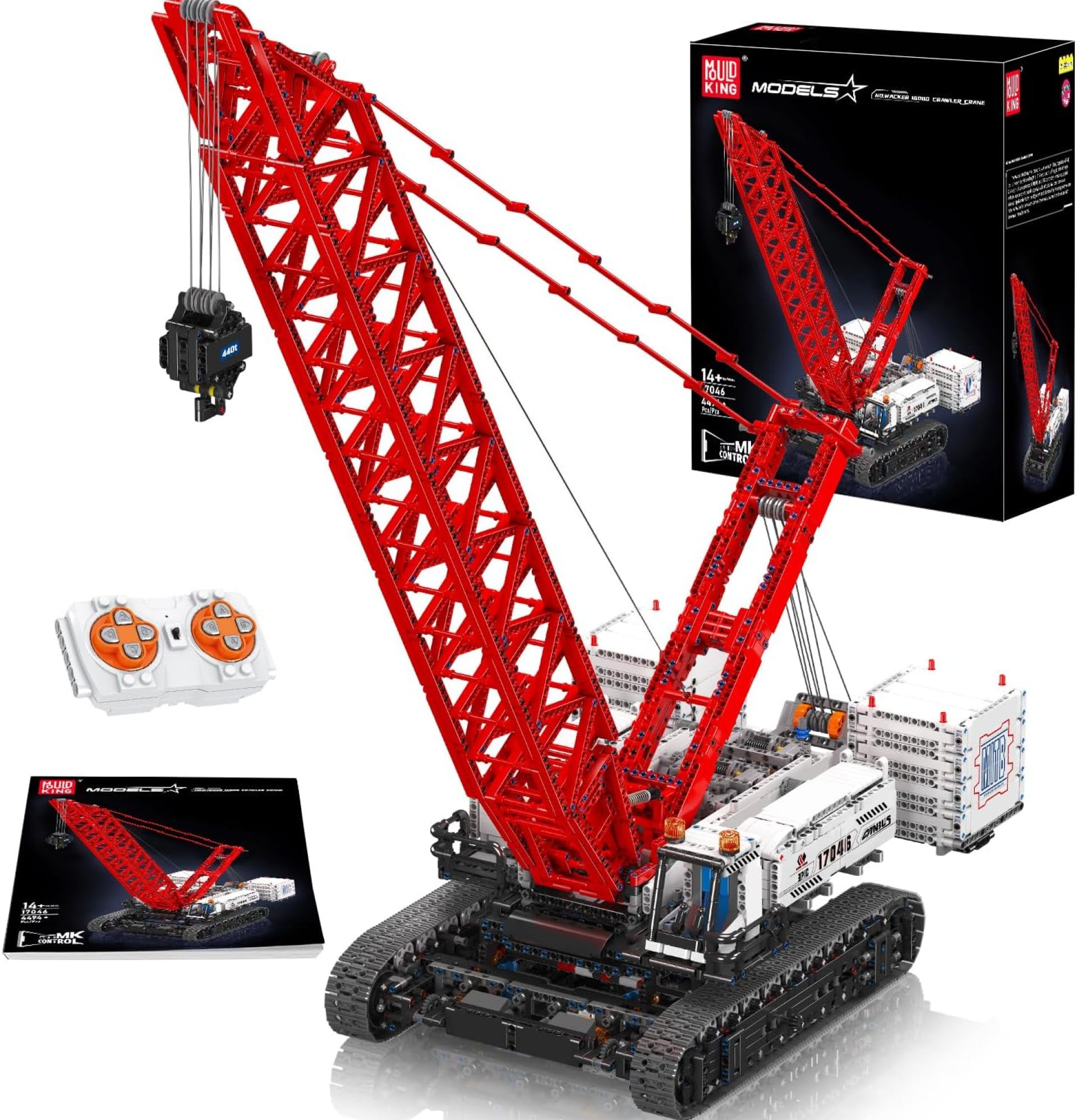 Mould King LR16000 Crawer Crane Building Blocks Sets – 4494+ Pcs Heavy-Duty Crane Building Blocks Toys with Remote & APP Control, Large Engineering Vehicles Crane Toys with Motor Mould King LR16000 Crawer Crane Building Blocks Sets – 4494+ Pcs Heavy-Duty Crane Building Blocks Toys with Remote & APP Control, Large Engineering Vehicles Crane Toys with Motor