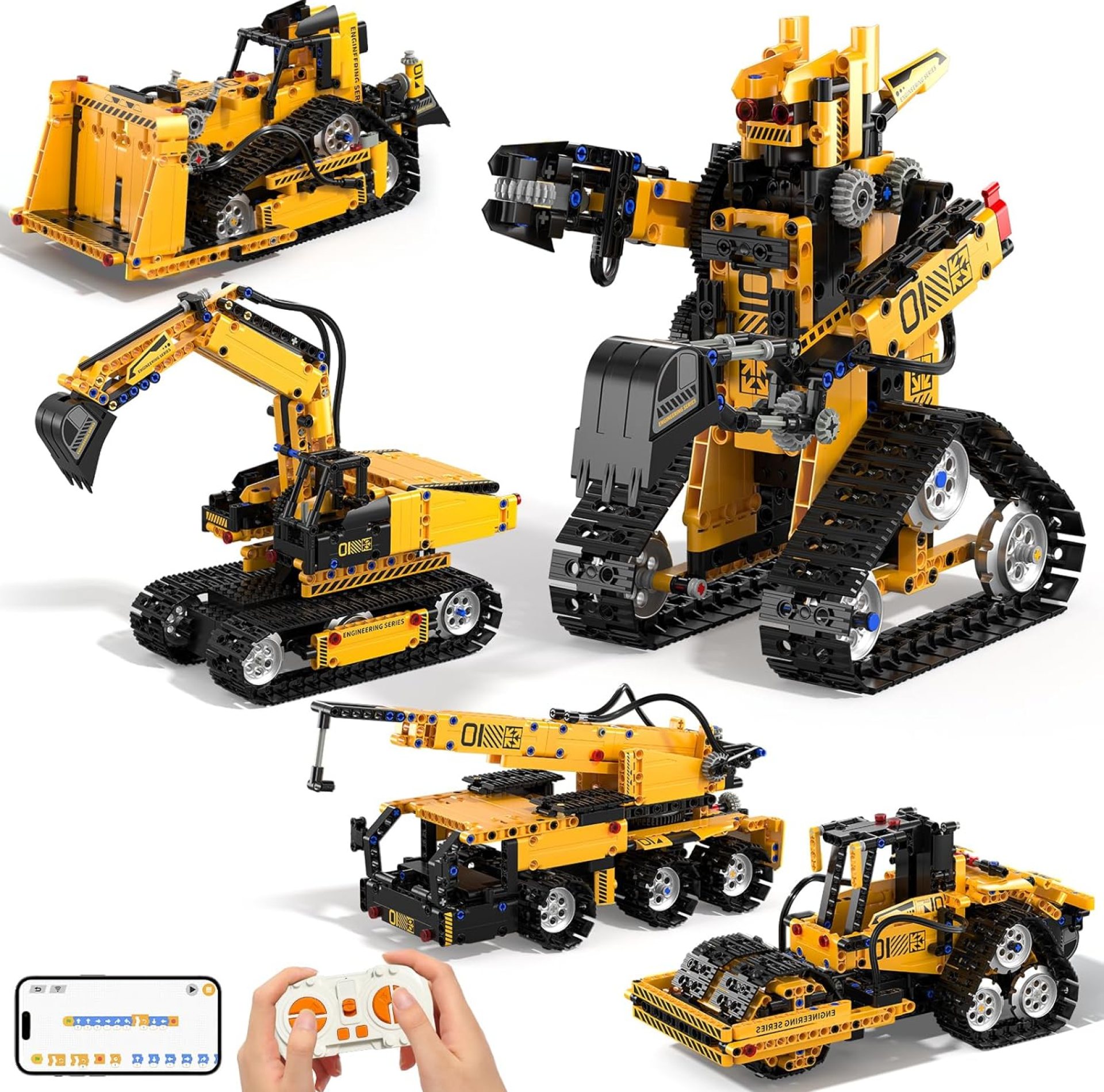 5 in 1 STEM Robot Building Kit, 535 Pcs Remote Control Excavator Science Educational Kit, Technic Coding Robotic Toys Gift for Kids 6 7 8 9 10 11 12+ Years Old Boys Girls 5 in 1 STEM Robot Building Kit, 535 Pcs Remote Control Excavator Science Educational Kit, Technic Coding Robotic Toys Gift for Kids 6 7 8 9 10 11 12+ Years Old Boys Girls