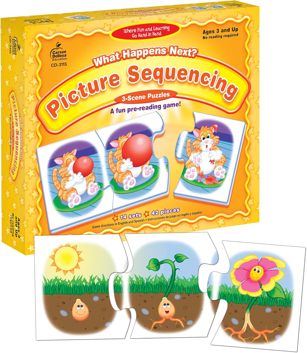 Carson Dellosa What Happens Next? Picture Sequence for Kids Games, 3-Scene Sequencing Puzzles, Pre-Reading and Phonics Preschool Learning Activities for Toddlers Ages 3+ Carson Dellosa What Happens Next? Picture Sequence for Kids Games, 3-Scene Sequencing Puzzles, Pre-Reading and Phonics Preschool Learning Activities for Toddlers Ages 3+