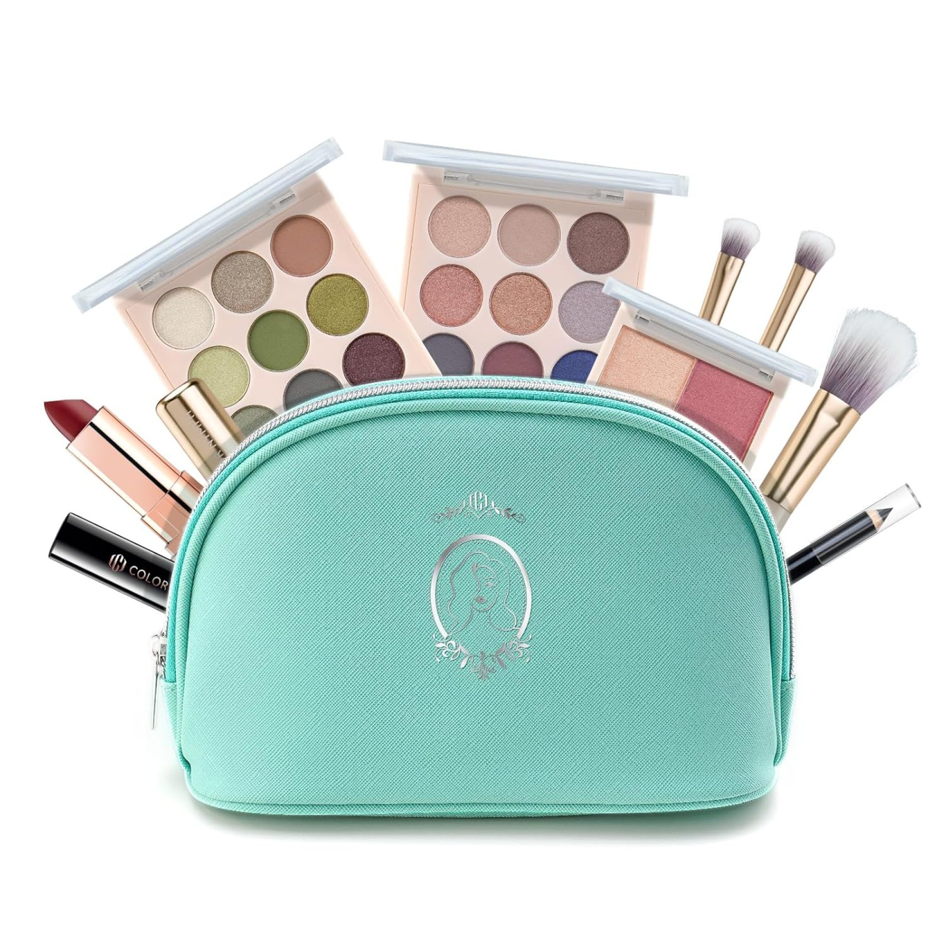 Color Nymph All In One Makeup Kit, Makeup Gift Set for Beginners Teenager Girls with Eyeshadow Palette Blush Lipstick Lip Pencil Eye Pencil Brush Mascara Portable Bag Color Nymph All In One Makeup Kit, Makeup Gift Set for Beginners Teenager Girls with Eyeshadow Palette Blush Lipstick Lip Pencil Eye Pencil Brush Mascara Portable Bag