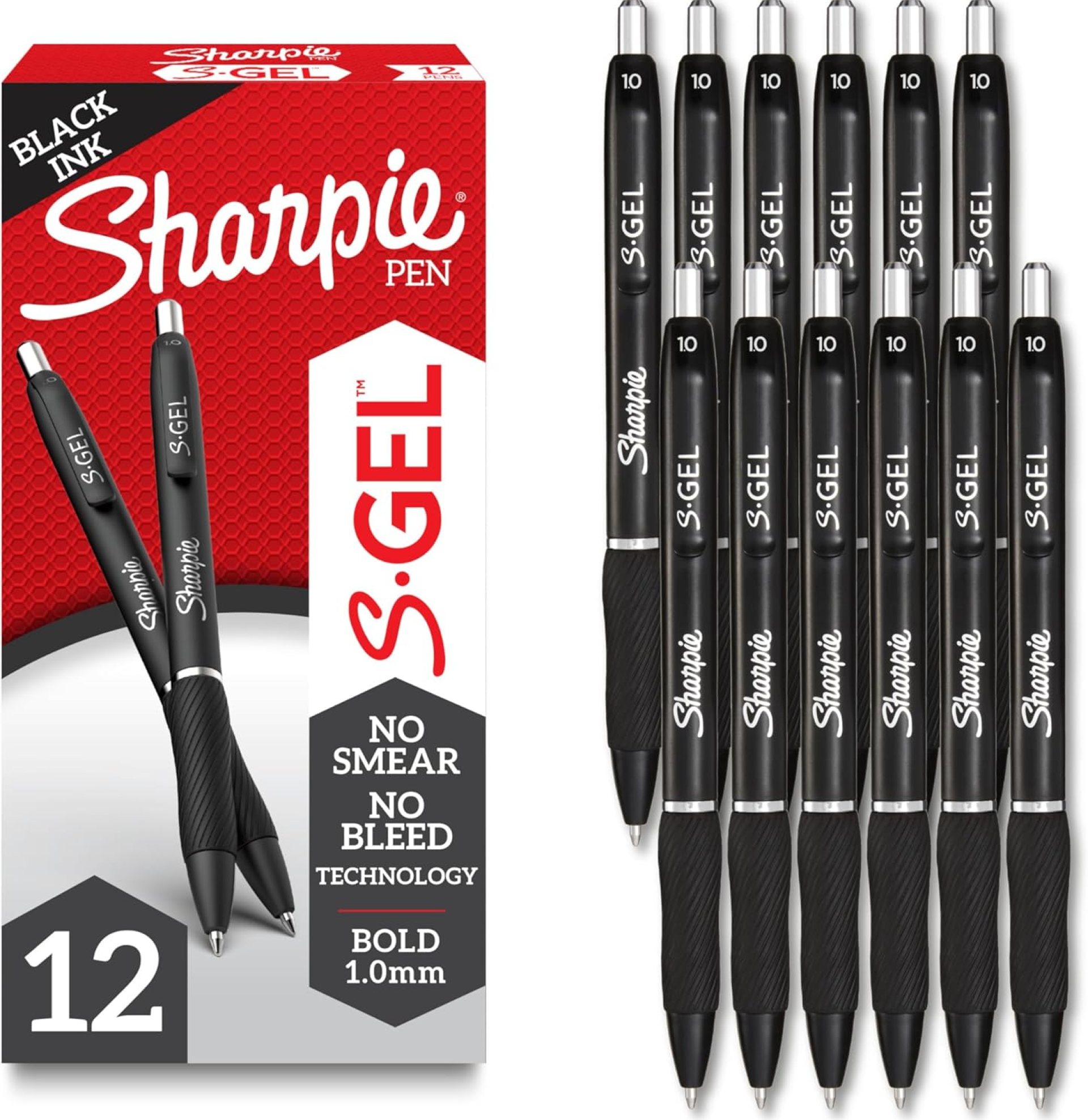 Sharpie S-Gel Drawing Pens Writing Ink For Journaling Coloring Bold Point (1.0Mm) Black Ink 12 Count Sharpie S-Gel Drawing Pens Writing Ink For Journaling Coloring Bold Point (1.0Mm) Black Ink 12 Count