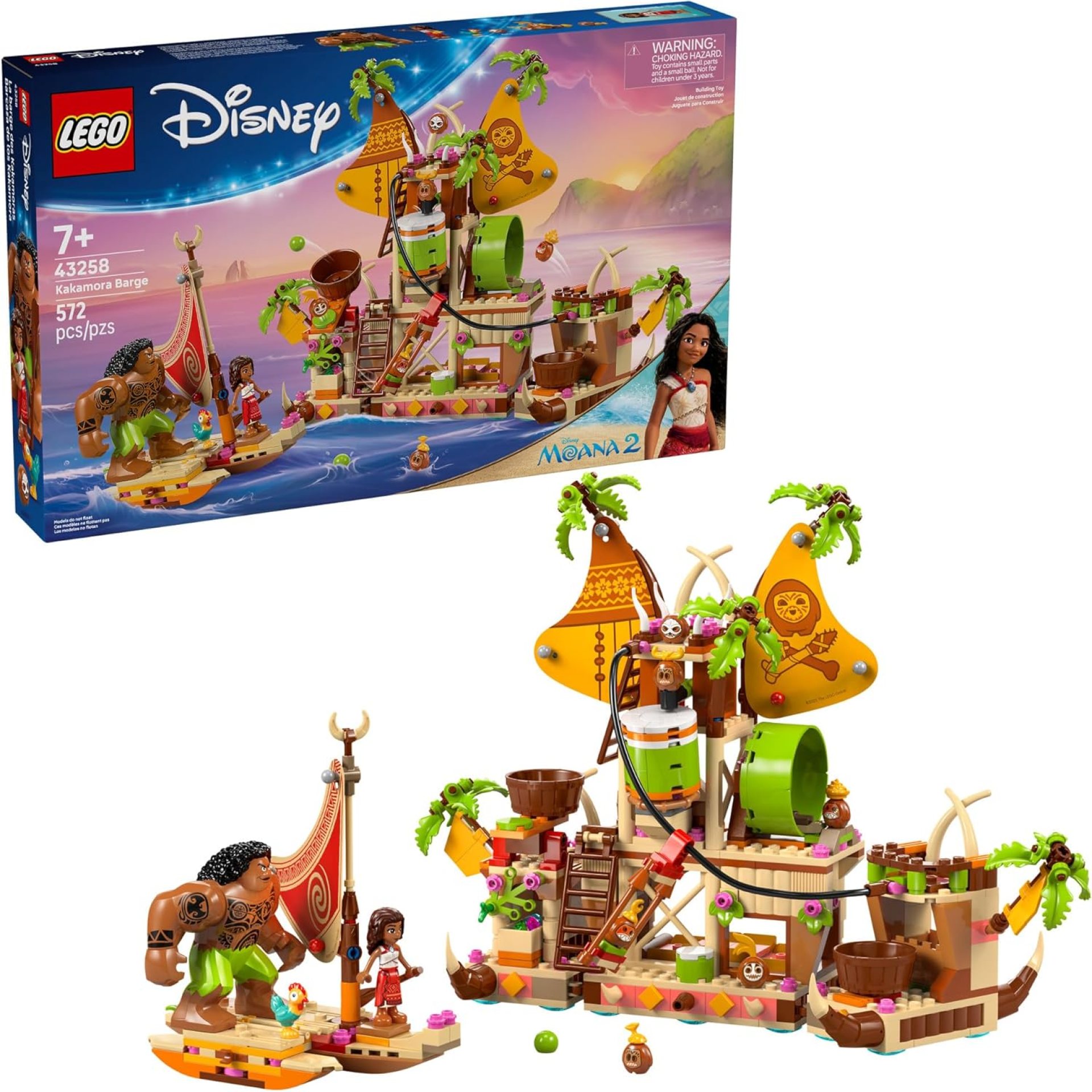 LEGO Disney Moana 2 Kakamora Barge Kids Toy – Pretend Play Building Set for Boys and Girls, Ages 7+ – 9 Characters, Including Moana, Maui, Kotu, and HeiHei – Gift Idea for Birthdays – 43258 LEGO Disney Moana 2 Kakamora Barge Kids Toy – Pretend Play Building Set for Boys and Girls, Ages 7+ – 9 Characters, Including Moana, Maui, Kotu, and HeiHei – Gift Idea for Birthdays – 43258