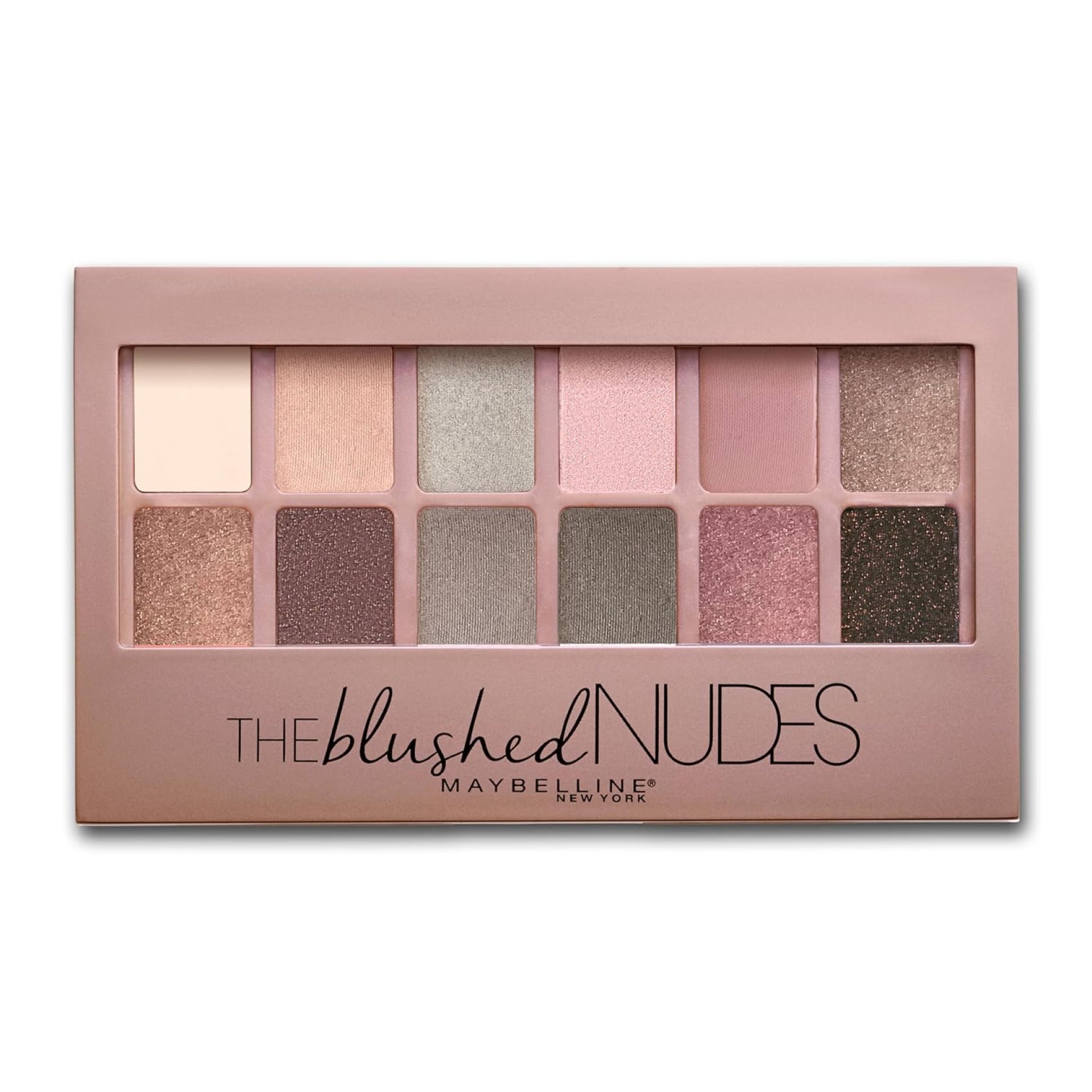 Maybelline The Blushed Nudes Eyeshadow Palette Makeup, 12 Pigmented Matte & Shimmer Shades, Blendable Powder, 1 Count Maybelline The Blushed Nudes Eyeshadow Palette Makeup, 12 Pigmented Matte & Shimmer Shades, Blendable Powder, 1 Count