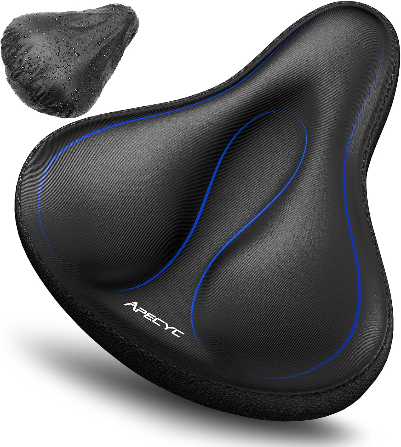 Extra Wide Bike Seat Cushion – Oversized Gel Padded Bicycle Saddle Cushion for Ultimate Comfort and Soft Exercise Bike Seat Cover for Peloton, Stationary, Mountain Bikes Extra Wide Bike Seat Cushion – Oversized Gel Padded Bicycle Saddle Cushion for Ultimate Comfort and Soft Exercise Bike Seat Cover for Peloton, Stationary, Mountain Bikes
