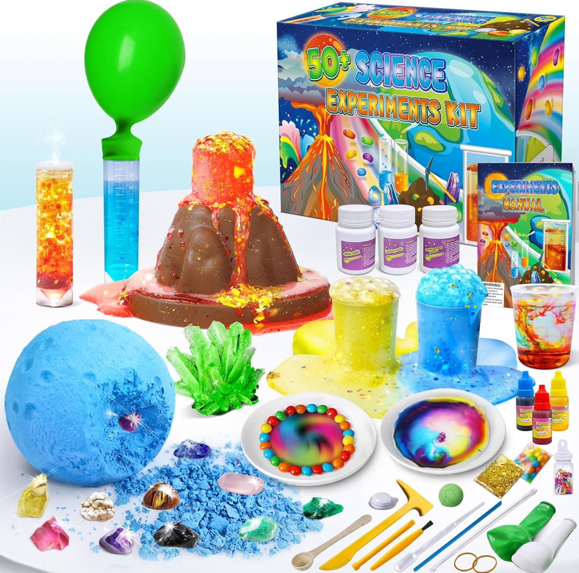 UNGLINGA 50+ Science Lab Experiments Kit for Kids, STEM Activities Educational Scientist Toys Gifts for Boys Girls Chemistry Set, Gemstone, Volcano Eruption UNGLINGA 50+ Science Lab Experiments Kit for Kids, STEM Activities Educational Scientist Toys Gifts for Boys Girls Chemistry Set, Gemstone, Volcano Eruption