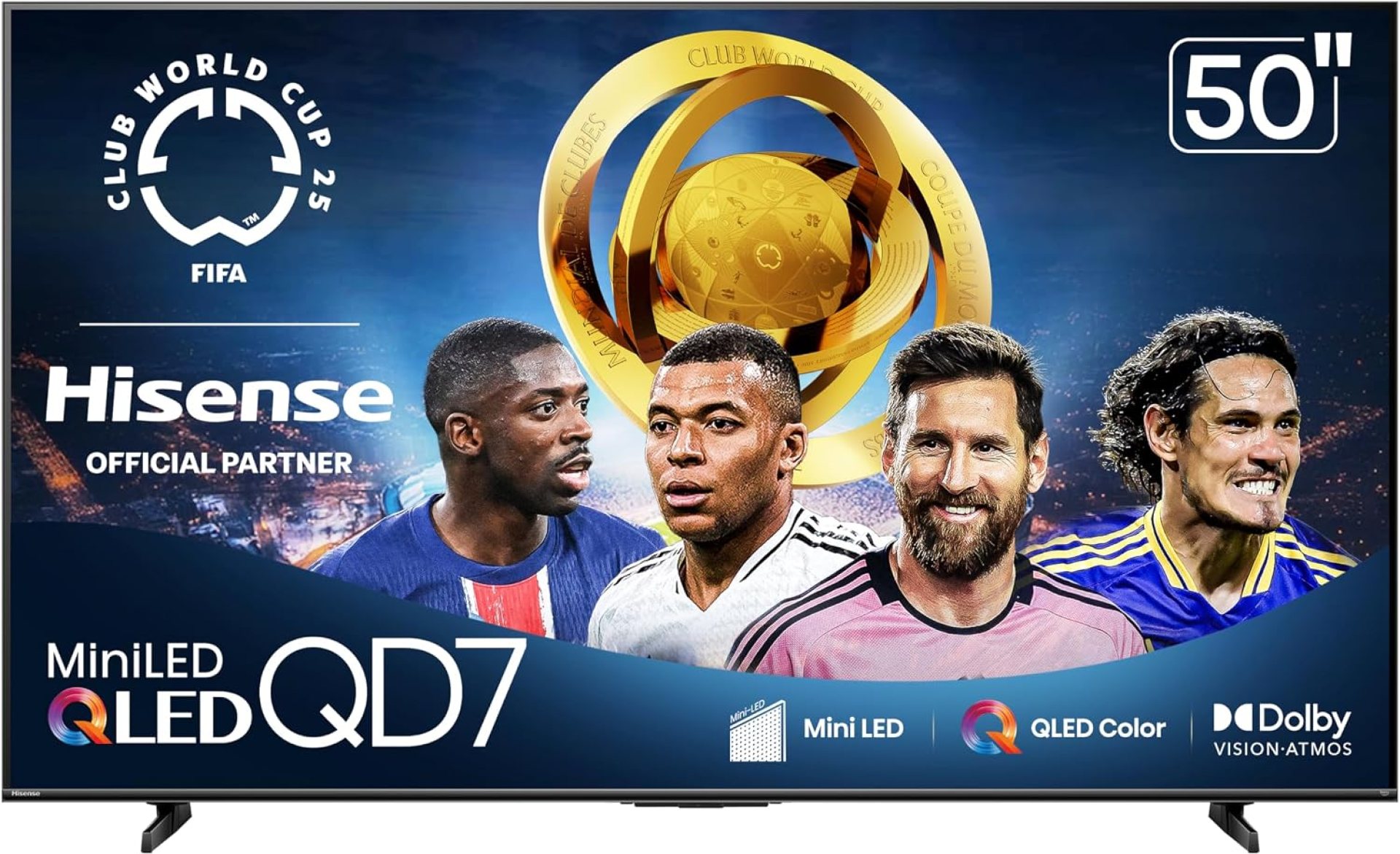 Hisense 50″ Class QD7 Series Mini-LED 4K UHD Smart Fire TV (50QD7QF, 2025 Model) – QLED, HDR10+, Dolby Vision, Dolby Atmos, Game Mode Plus, ALLM, Alexa Built in with Voice Remote, Streaming TV, Black Hisense 50″ Class QD7 Series Mini-LED 4K UHD Smart Fire TV (50QD7QF, 2025 Model) – QLED, HDR10+, Dolby Vision, Dolby Atmos, Game Mode Plus, ALLM, Alexa Built in with Voice Remote, Streaming TV, Black
