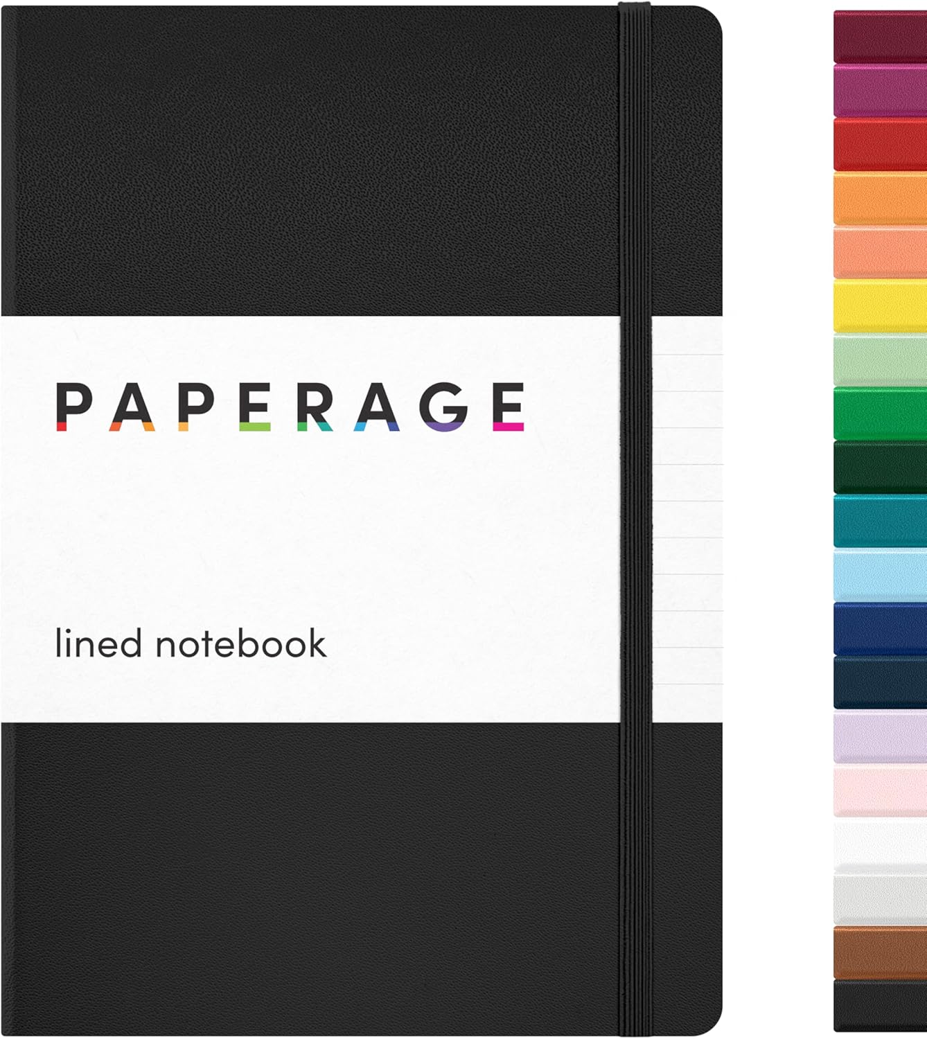 PAPERAGE Lined Journal Notebook, (Black), 160 Pages, Medium 5.6 in x 8 in – 100 GSM Thick Paper – Hardcover Journaling Notebook for Work, School & Note Taking PAPERAGE Lined Journal Notebook, (Black), 160 Pages, Medium 5.6 in x 8 in – 100 GSM Thick Paper – Hardcover Journaling Notebook for Work, School & Note Taking