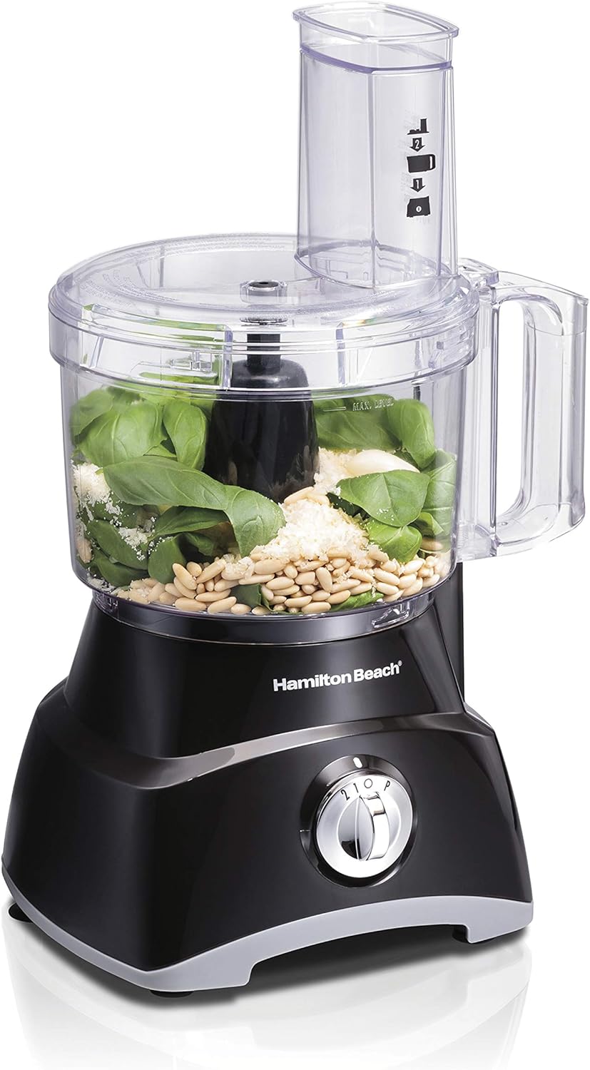 Hamilton Beach Food Processor & Vegetable Chopper for Slicing, Shredding, Mincing, and Puree, 8 Cup, Black Hamilton Beach Food Processor & Vegetable Chopper for Slicing, Shredding, Mincing, and Puree, 8 Cup, Black