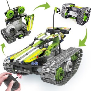 BIRANCO. Remote Control Tracked 3in1 Stunt Racer Building Kit – RC Car STEM Construction Toy, Gift Idea for Kids, Boys and Girls Ages 8-12 Year Old (353 Pcs)