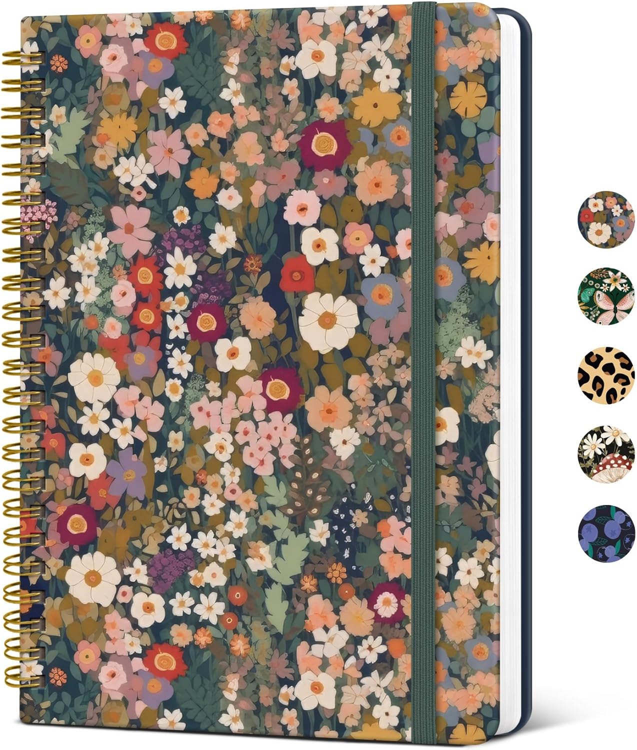 Lined Spiral Journal Notebook for Women, A5 Cute College Ruled Hardcover Notebook for Work & Note Taking, Pretty Journal for Writing, 140 Pages, Flower Garden Lined Spiral Journal Notebook for Women, A5 Cute College Ruled Hardcover Notebook for Work & Note Taking, Pretty Journal for Writing, 140 Pages, Flower Garden