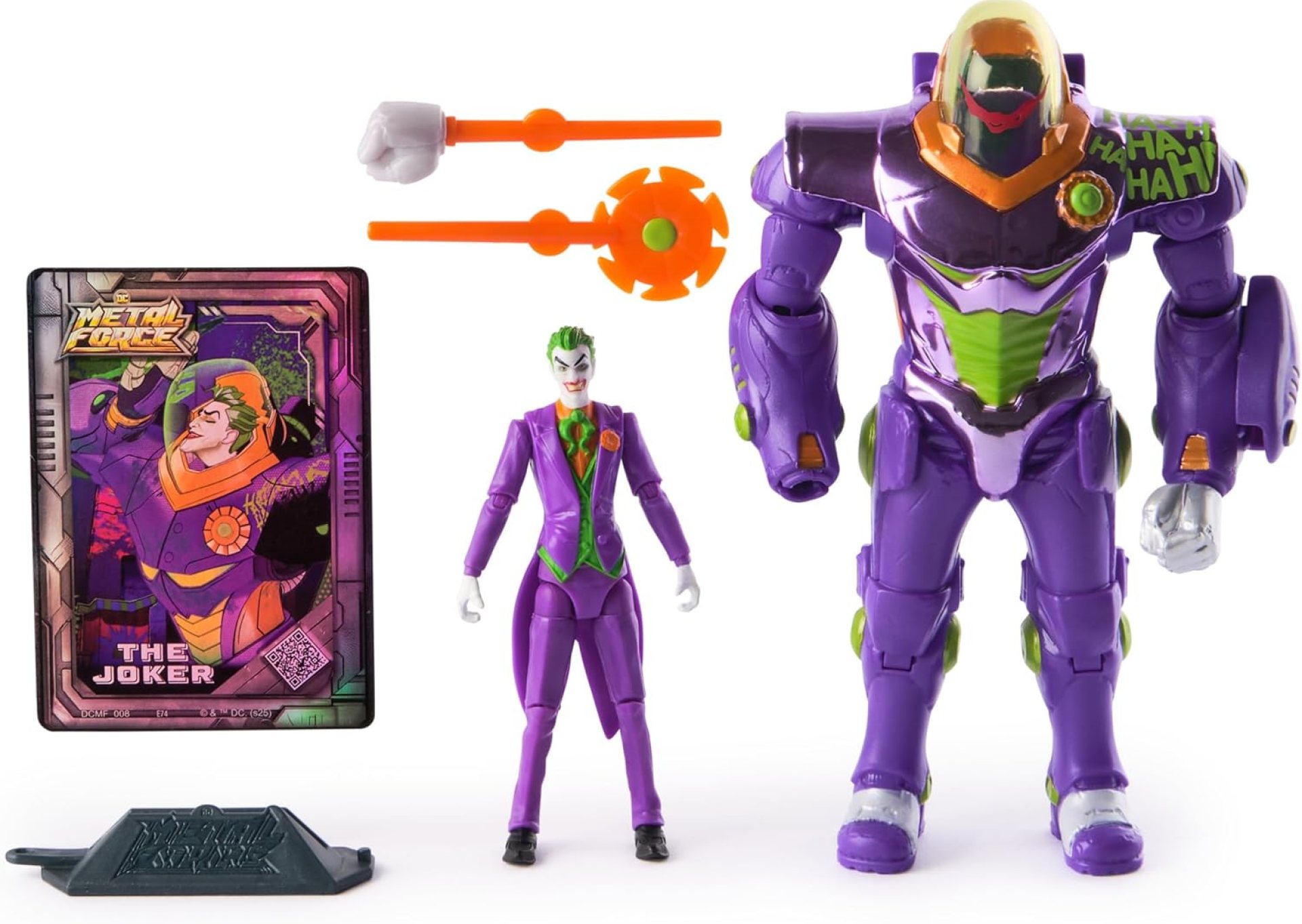 DC Comics, Metal Force The Joker Action Figure, 6-Inch with 4-Inch Mini Figure, Built-in Blaster and Armor Suit, Super Hero Kids Toys for Boys and Girls Ages 4 and Up DC Comics, Metal Force The Joker Action Figure, 6-Inch with 4-Inch Mini Figure, Built-in Blaster and Armor Suit, Super Hero Kids Toys for Boys and Girls Ages 4 and Up