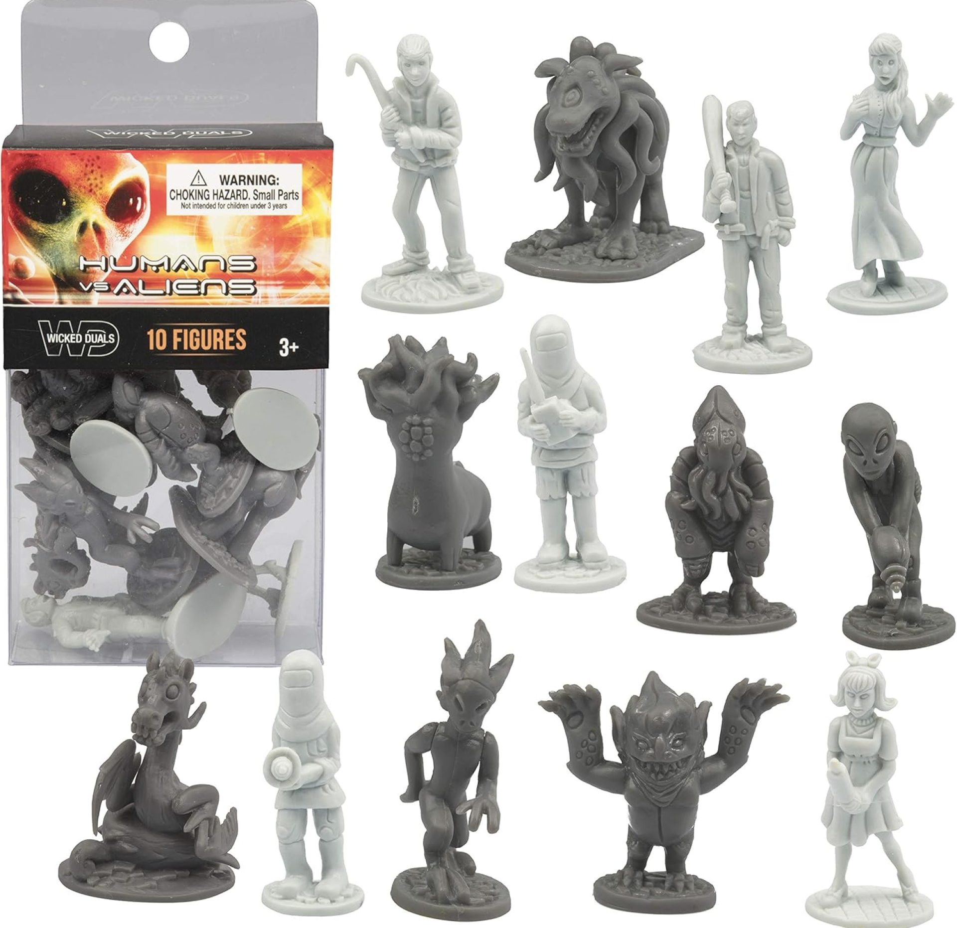 Humans Vs Aliens Space Monster Action Figure Toy Playset- 10 Different Futuristic Characters- Great for Party Favors, Decorations, Dioramas, Cake Toppers, RPG Gameplay- Fully Paintable, Gifts for Kids Humans Vs Aliens Space Monster Action Figure Toy Playset- 10 Different Futuristic Characters- Great for Party Favors, Decorations, Dioramas, Cake Toppers, RPG Gameplay- Fully Paintable, Gifts for Kids