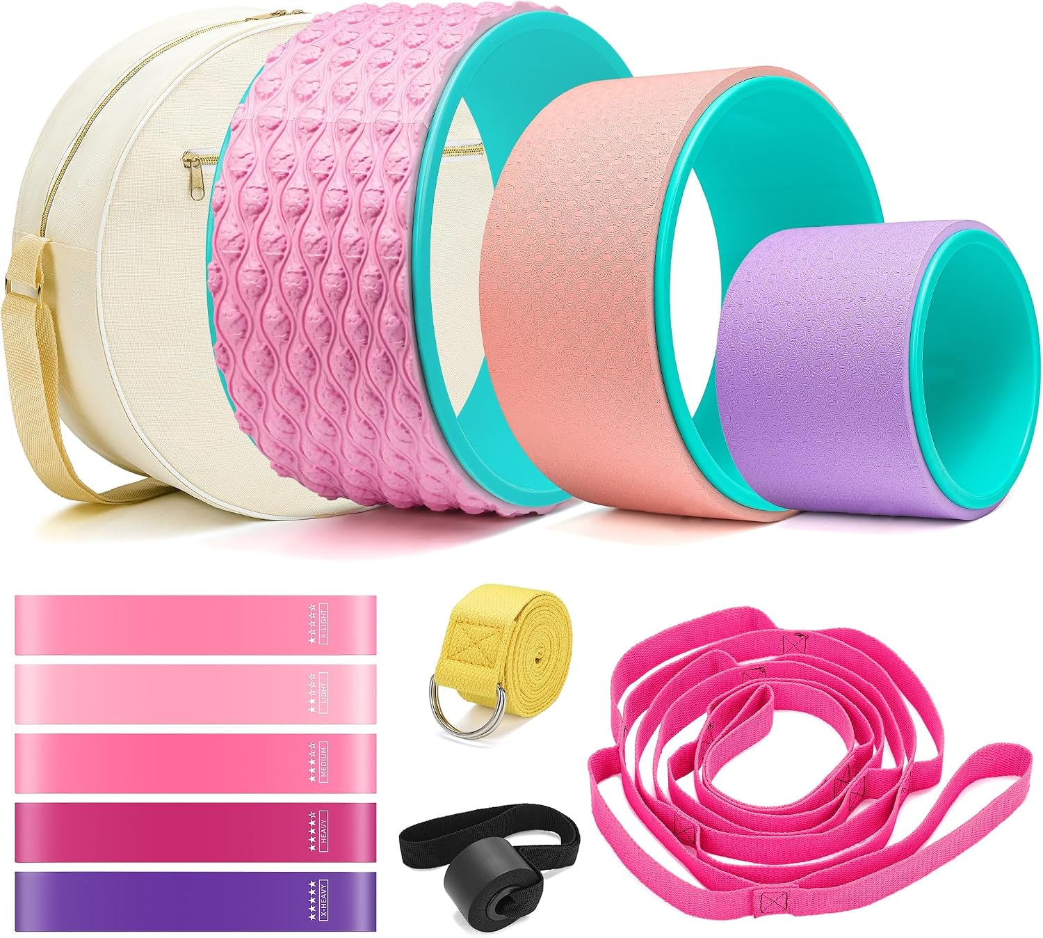 Back Roller Set, Back Roller Foam for Back Pain, Back Wheel for Deep Tissue Massage, Yoga Wheel for Back Pain & Stretching, Back Cracker Back Roller Set, Back Roller Foam for Back Pain, Back Wheel for Deep Tissue Massage, Yoga Wheel for Back Pain & Stretching, Back Cracker