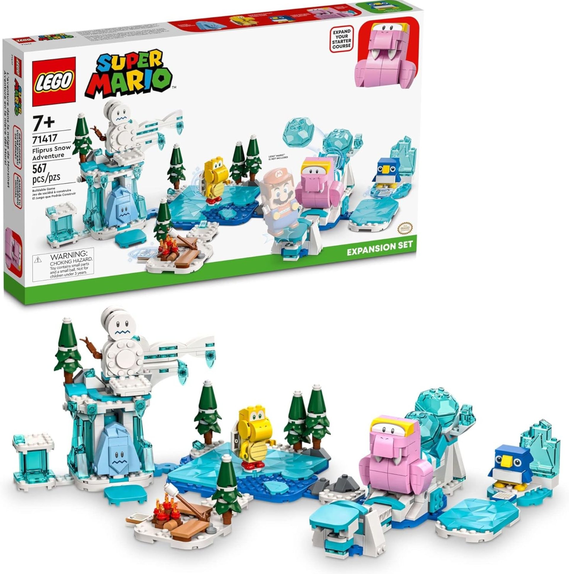 Lego Super Mario Fliprus Snow Adventure Expansion Set 71417, Toy for Kids to Combine with Starter Course, with Freezie and Baby Penguin Figures, for Fans of Super Mario Bros Lego Super Mario Fliprus Snow Adventure Expansion Set 71417, Toy for Kids to Combine with Starter Course, with Freezie and Baby Penguin Figures, for Fans of Super Mario Bros