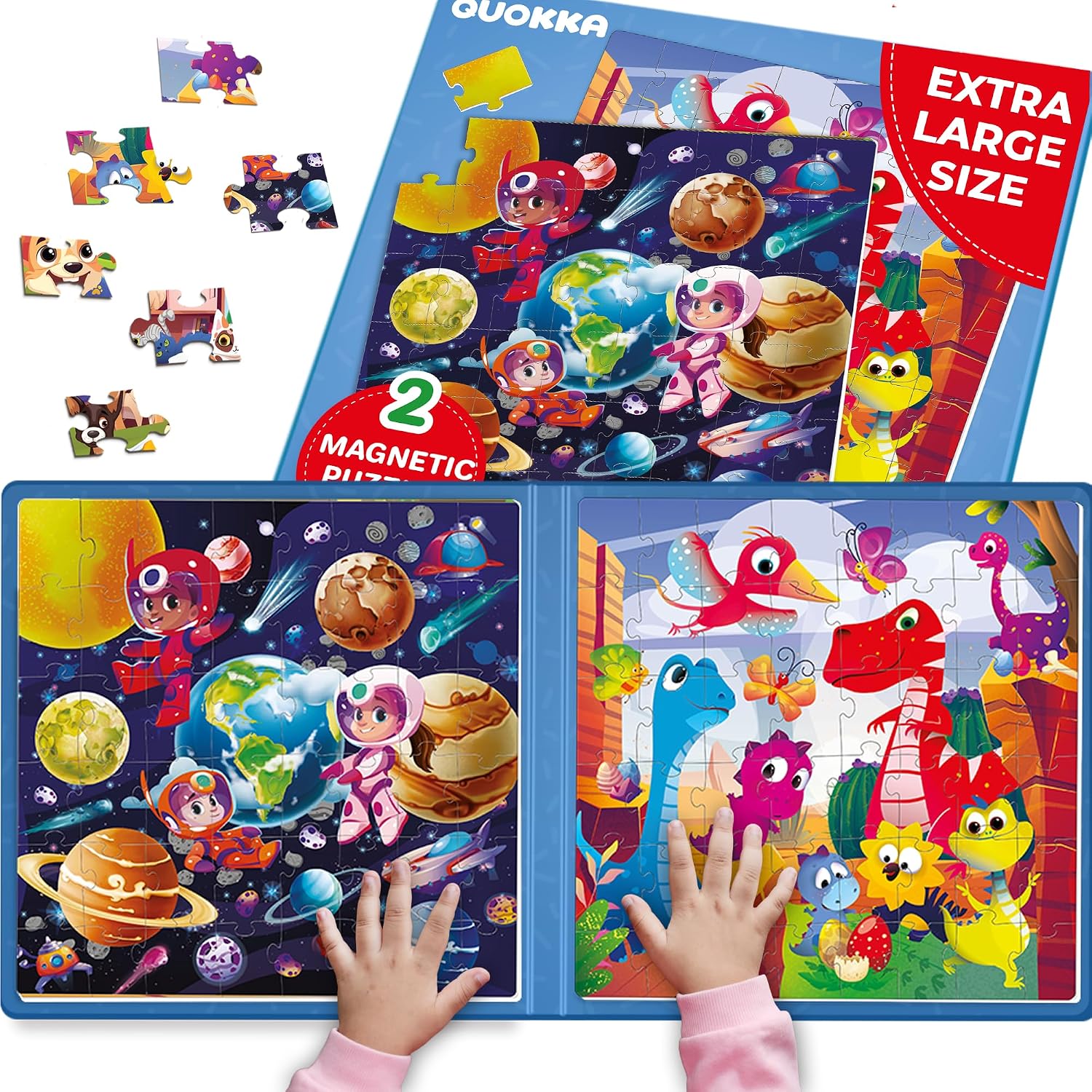 QUOKKA Magnetic Puzzles for Toddlers 4-6 – 2×48 Travel Puzzle Games for Kids Ages 3-5 Years Old – Dinosaur Car Activities Toy for Boys and Girls 2-4 yo – Space Learning Magnet for Road Trip QUOKKA Magnetic Puzzles for Toddlers 4-6 – 2×48 Travel Puzzle Games for Kids Ages 3-5 Years Old – Dinosaur Car Activities Toy for Boys and Girls 2-4 yo – Space Learning Magnet for Road Trip