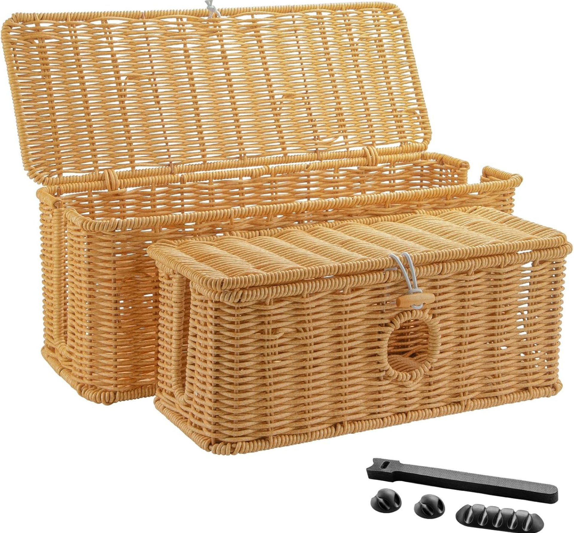 IHKFILAN 2 Pcs Handmade Cable Management Boxes Rattan Cable Organizer Large & Medium Cord Hider Organizer Boxes Power Strip Boxes Locked Cover with 2 Open Slots for Home and Workplace IHKFILAN 2 Pcs Handmade Cable Management Boxes Rattan Cable Organizer Large & Medium Cord Hider Organizer Boxes Power Strip Boxes Locked Cover with 2 Open Slots for Home and Workplace